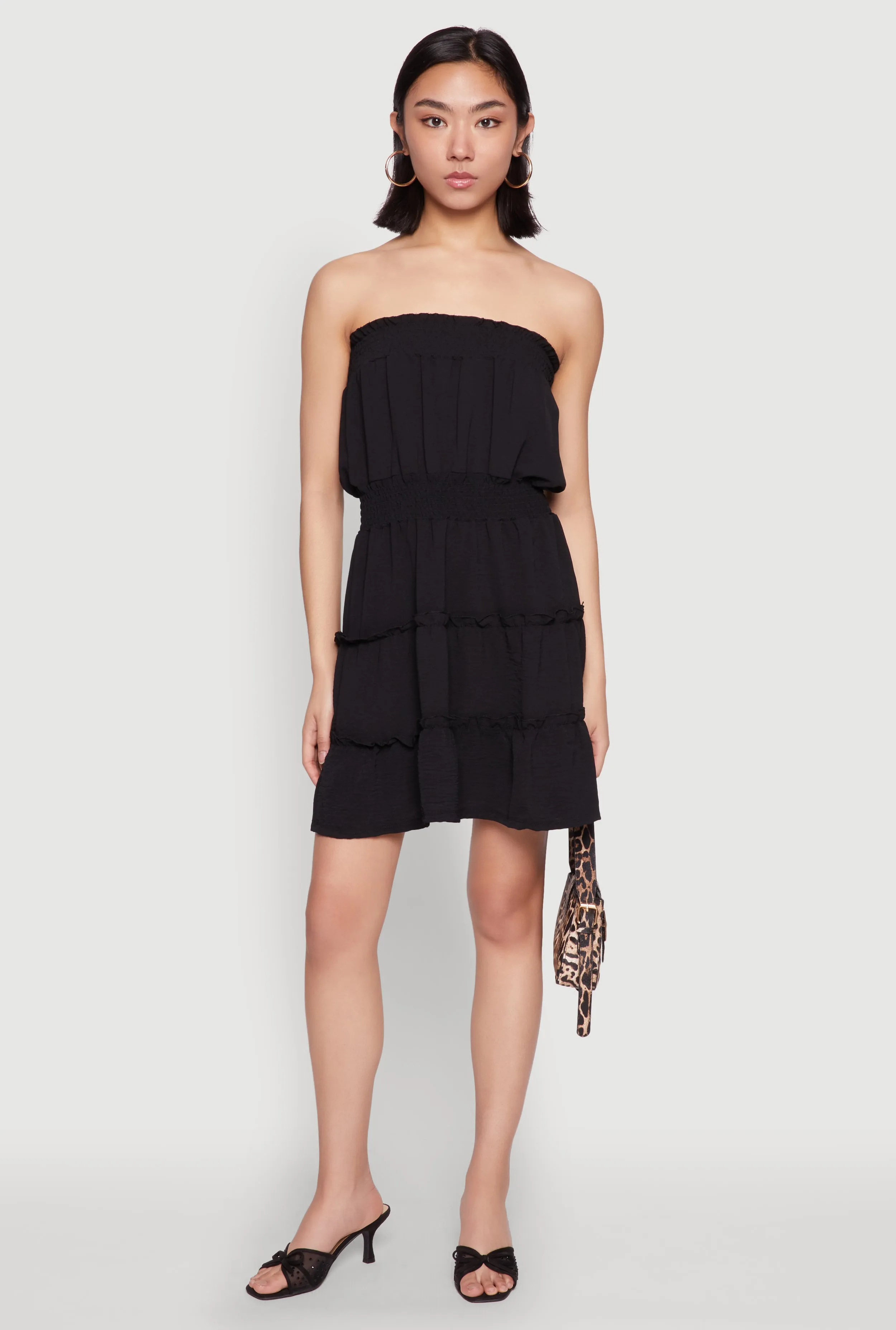 Strapless Smocked Tiered Mini Dress sold by Rainbow product image thumbnail 2