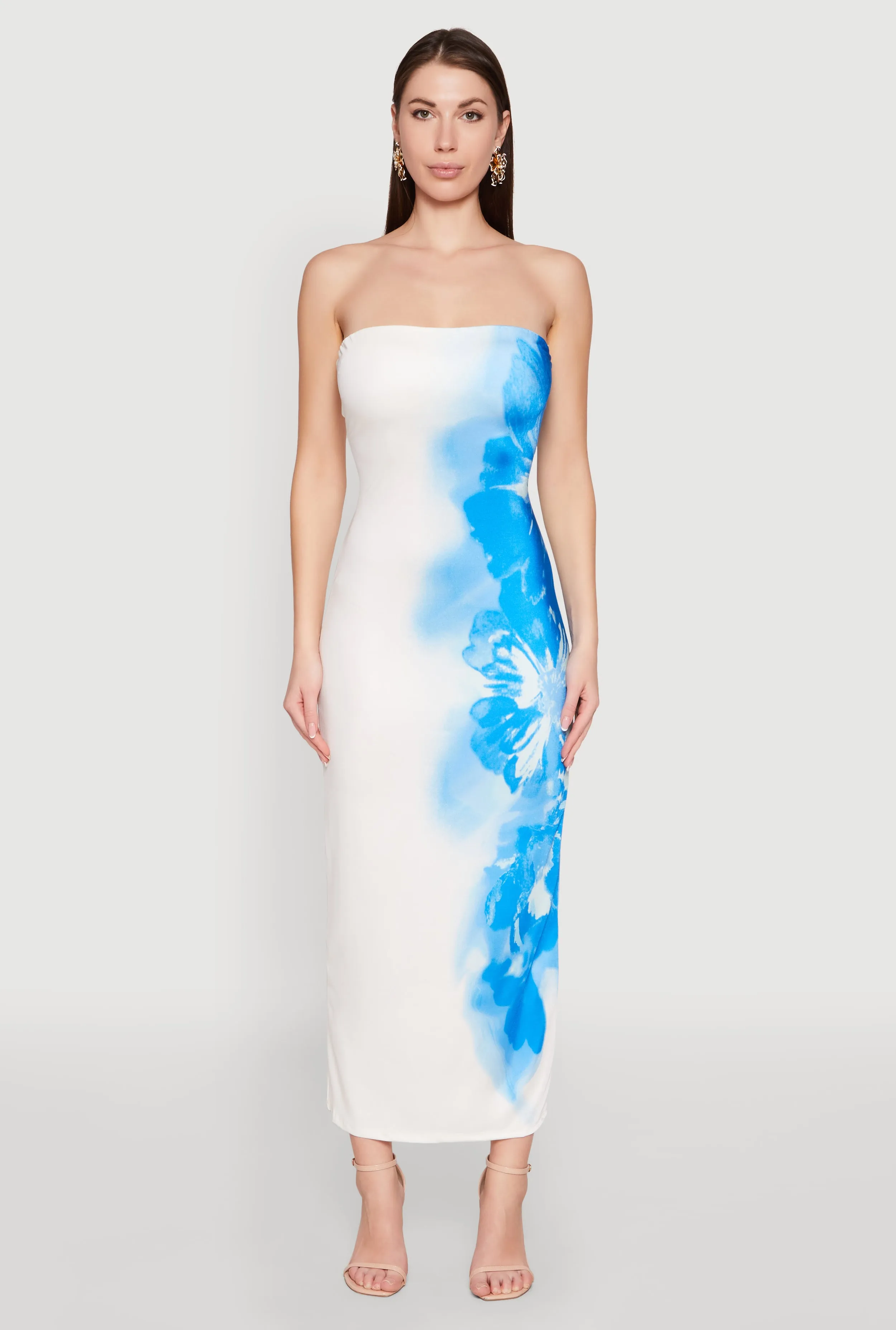 Ombre Floral Maxi Tube Dress sold by Rainbow