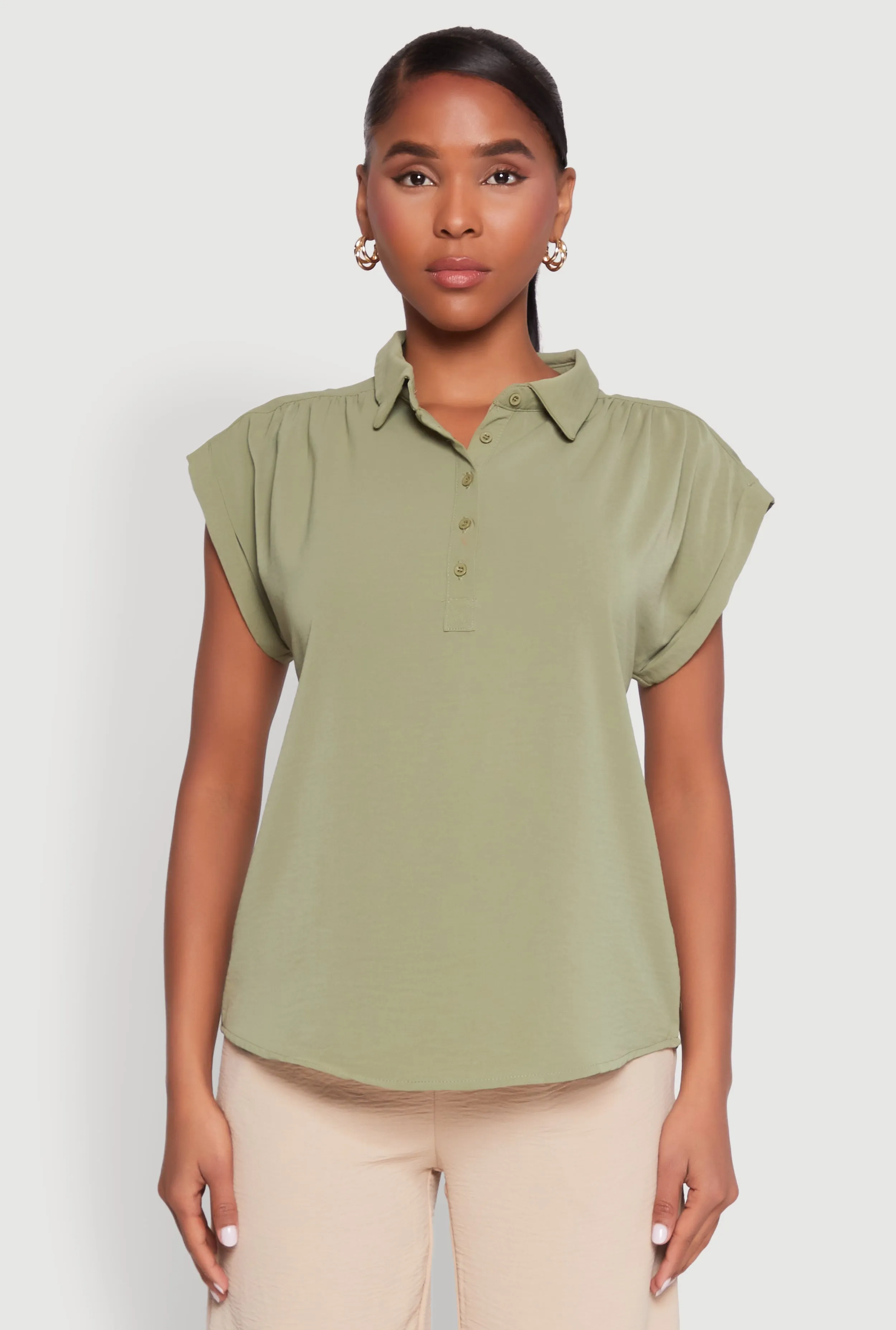 Ruched Cap Sleeve Blouse sold by Rainbow product image thumbnail 2