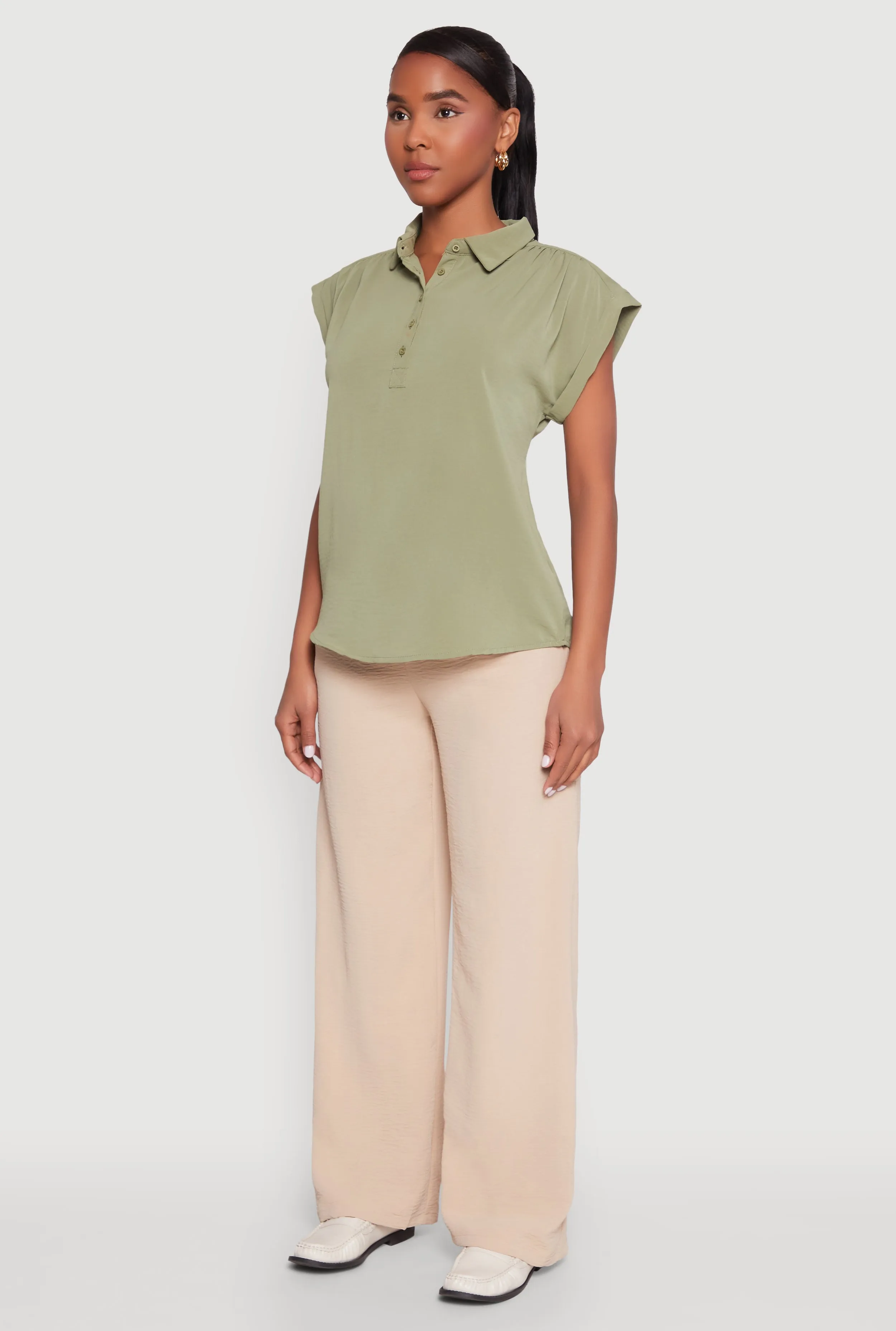Ruched Cap Sleeve Blouse sold by Rainbow product image thumbnail 5