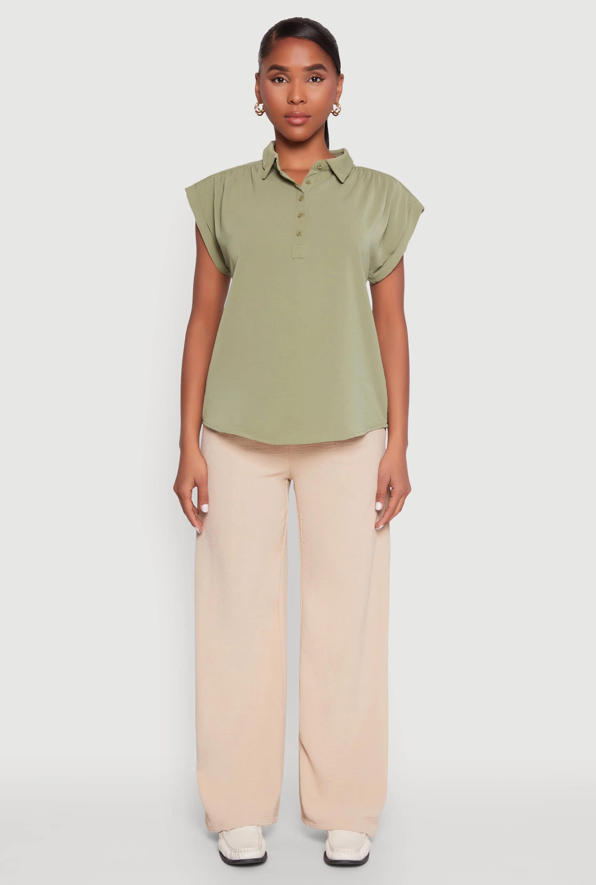 Ruched Cap Sleeve Blouse sold by Rainbow product image thumbnail 3