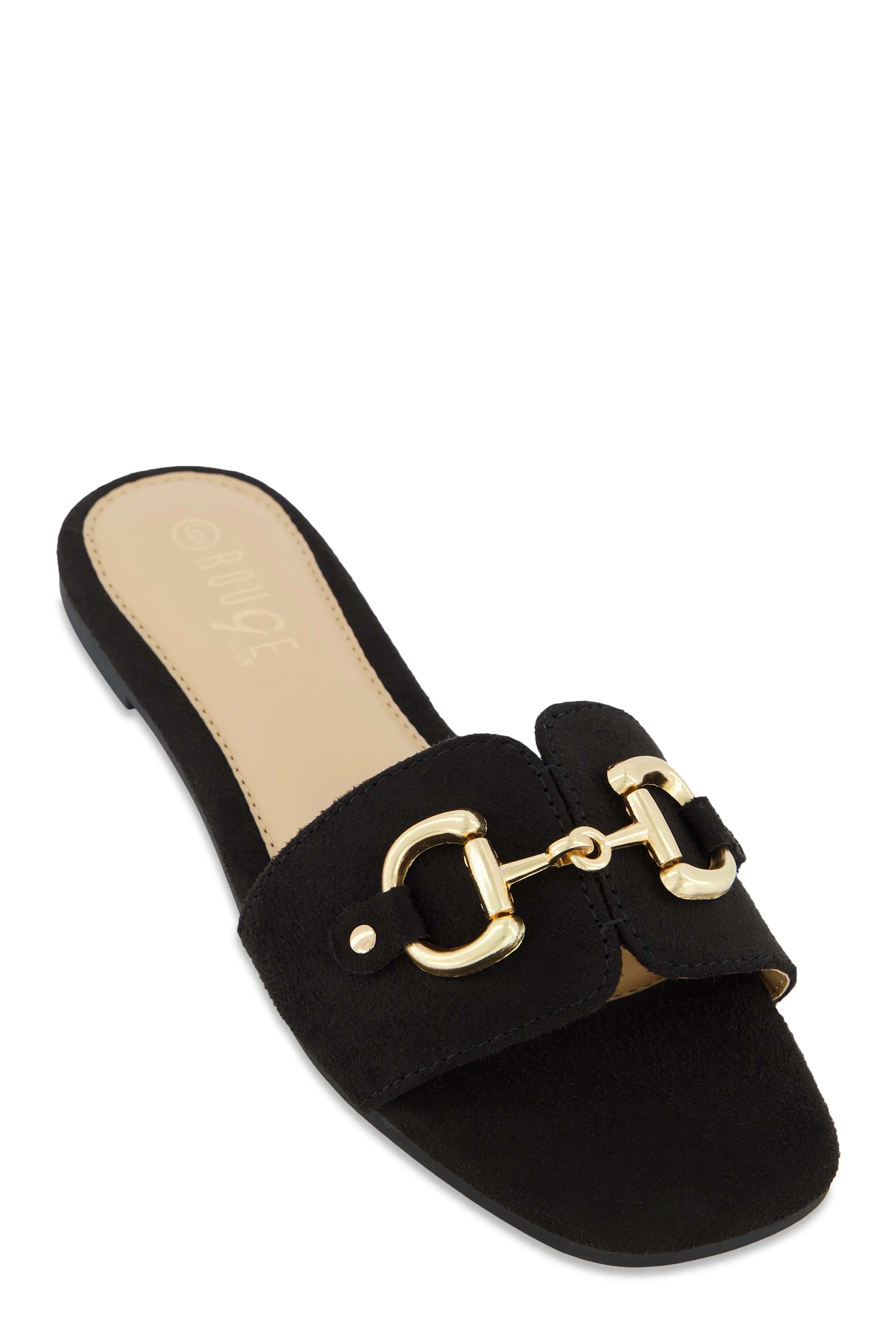 Metallic Horsebit Single Band Slide Sandals sold by Rainbow