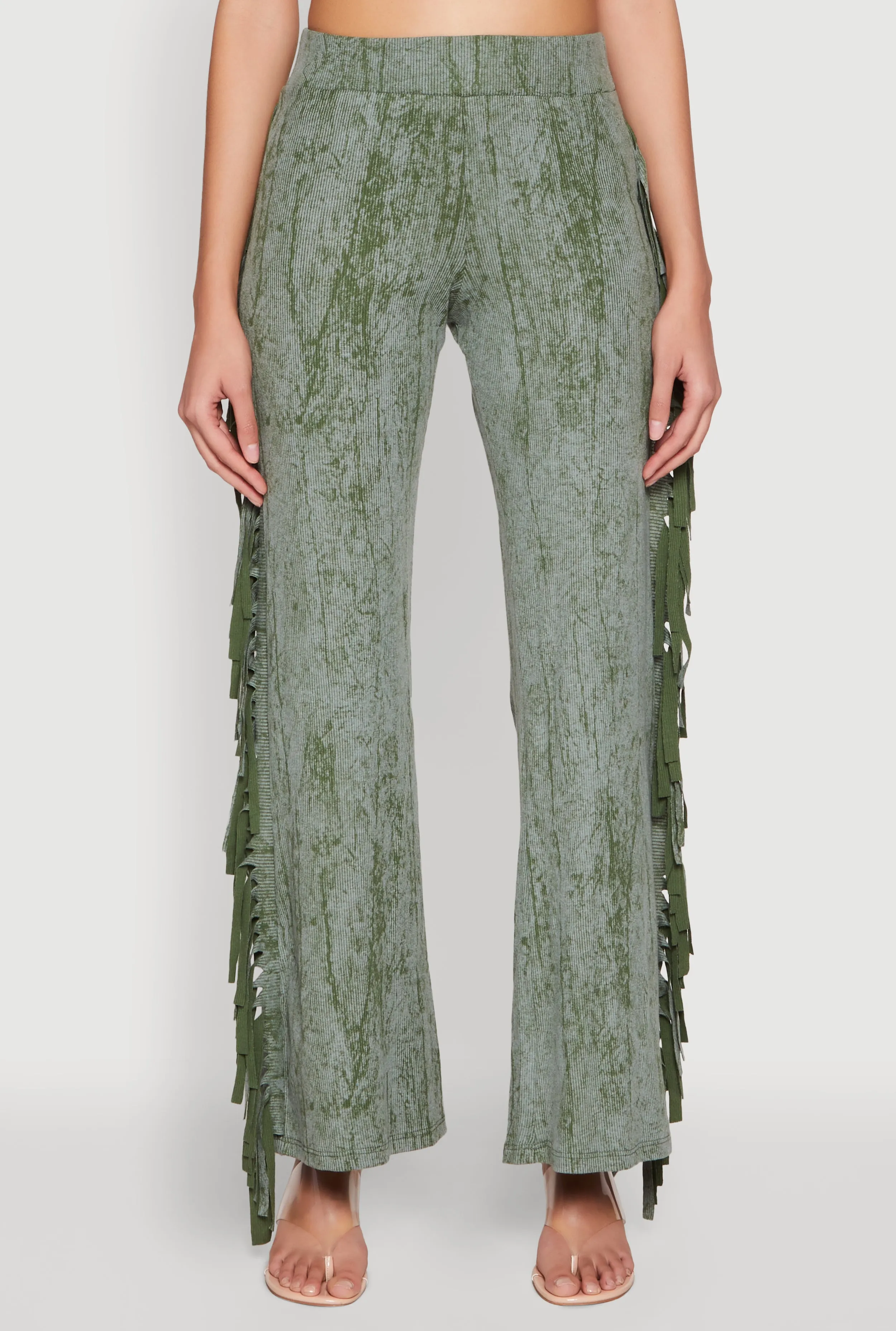 Mineral Wash Rib Knit Fringe Pants sold by Rainbow product image thumbnail 3