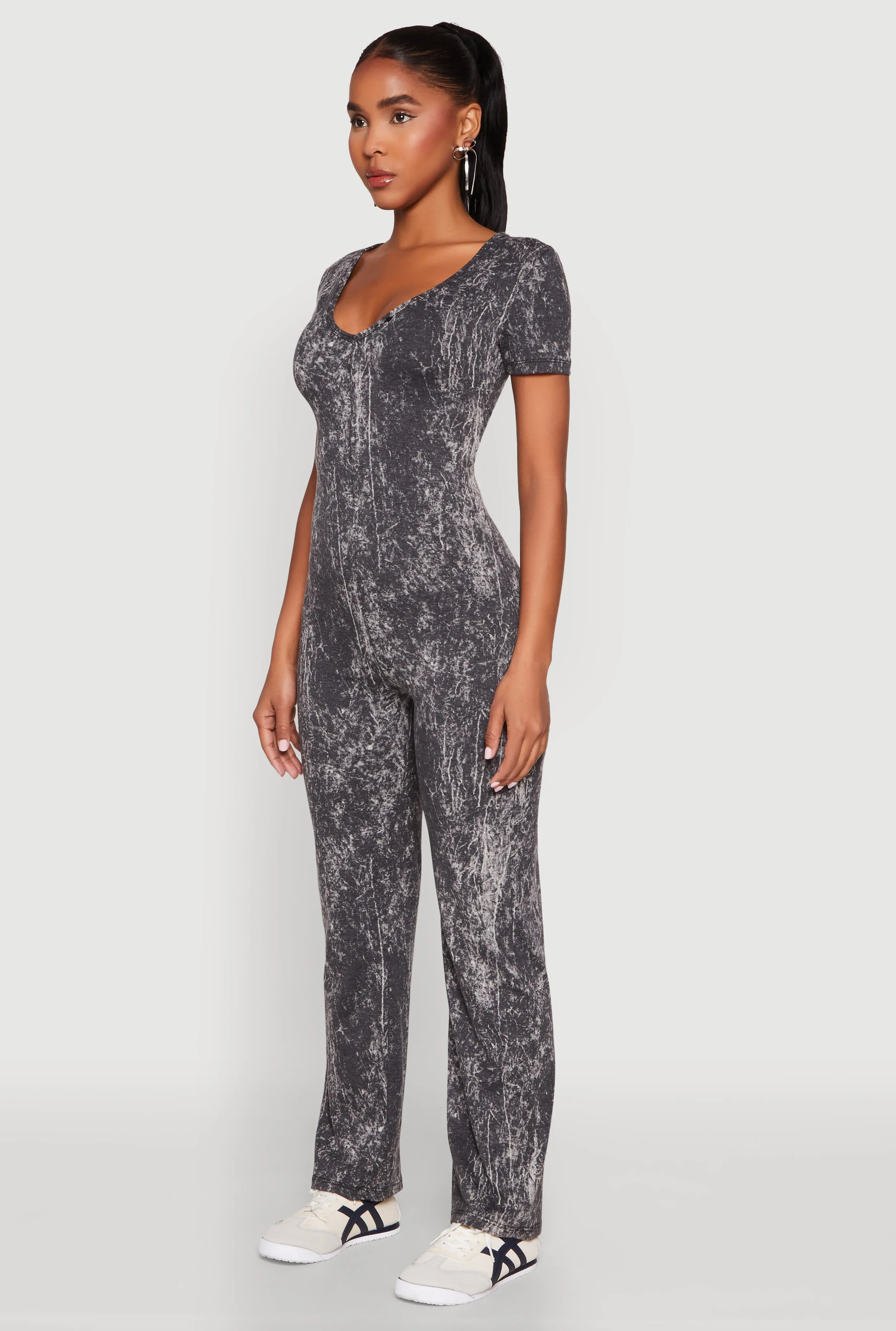 Mineral Wash Short Sleeve Jumpsuit sold by Rainbow product image thumbnail 3