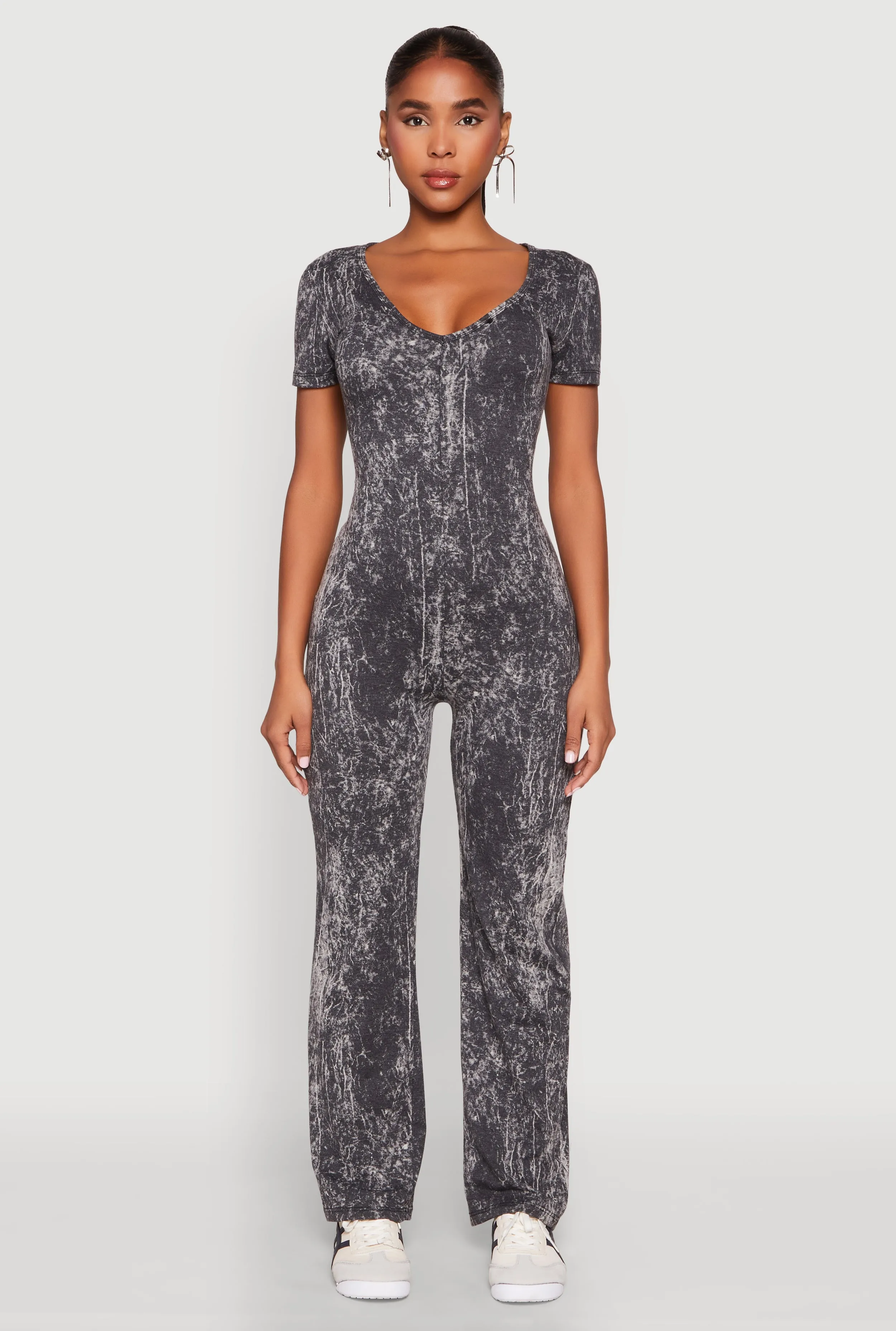 Mineral Wash Short Sleeve Jumpsuit sold by Rainbow product image thumbnail 2