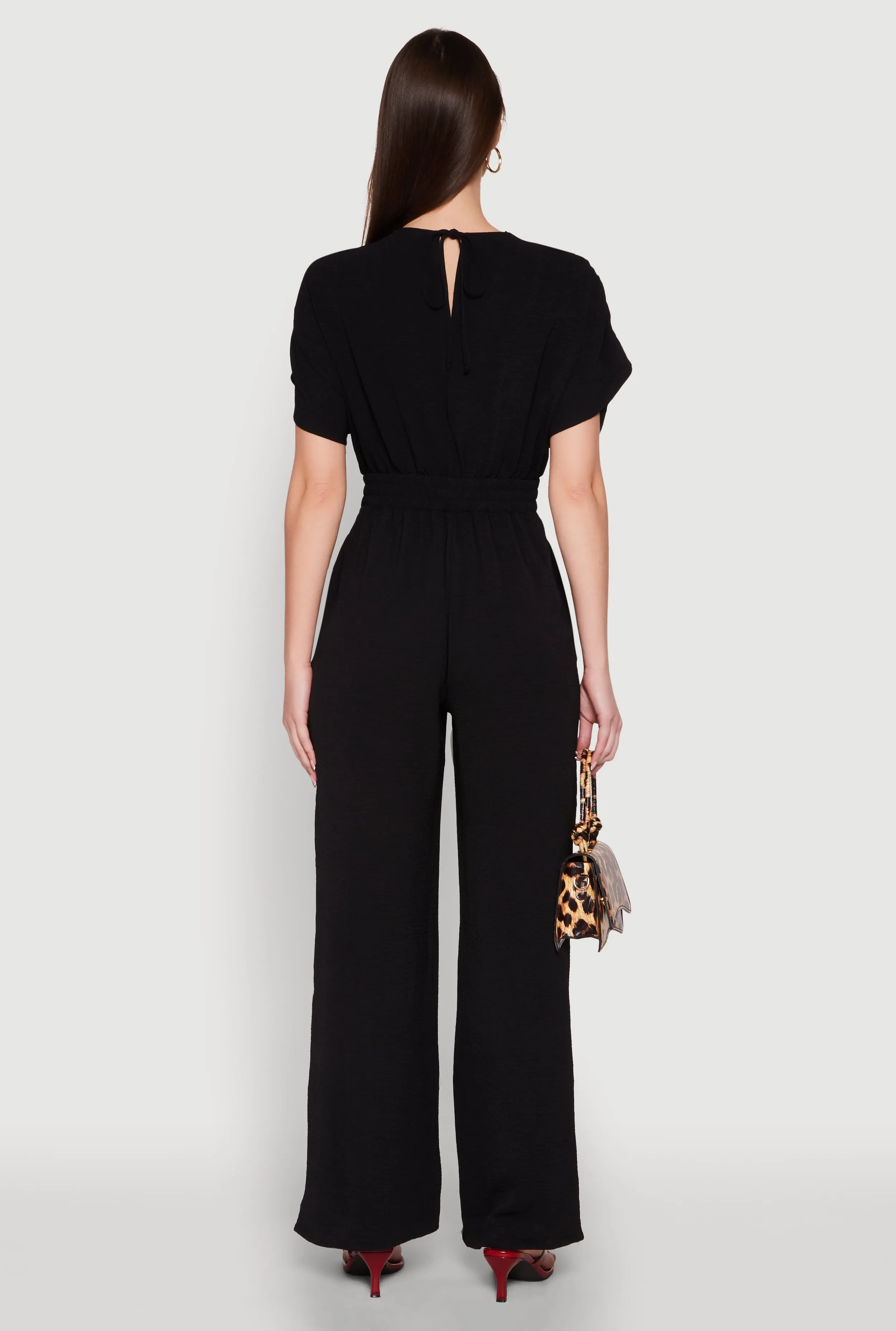 Airy Dolman Sleeve Plunge Jumpsuit sold by Rainbow product image thumbnail 5