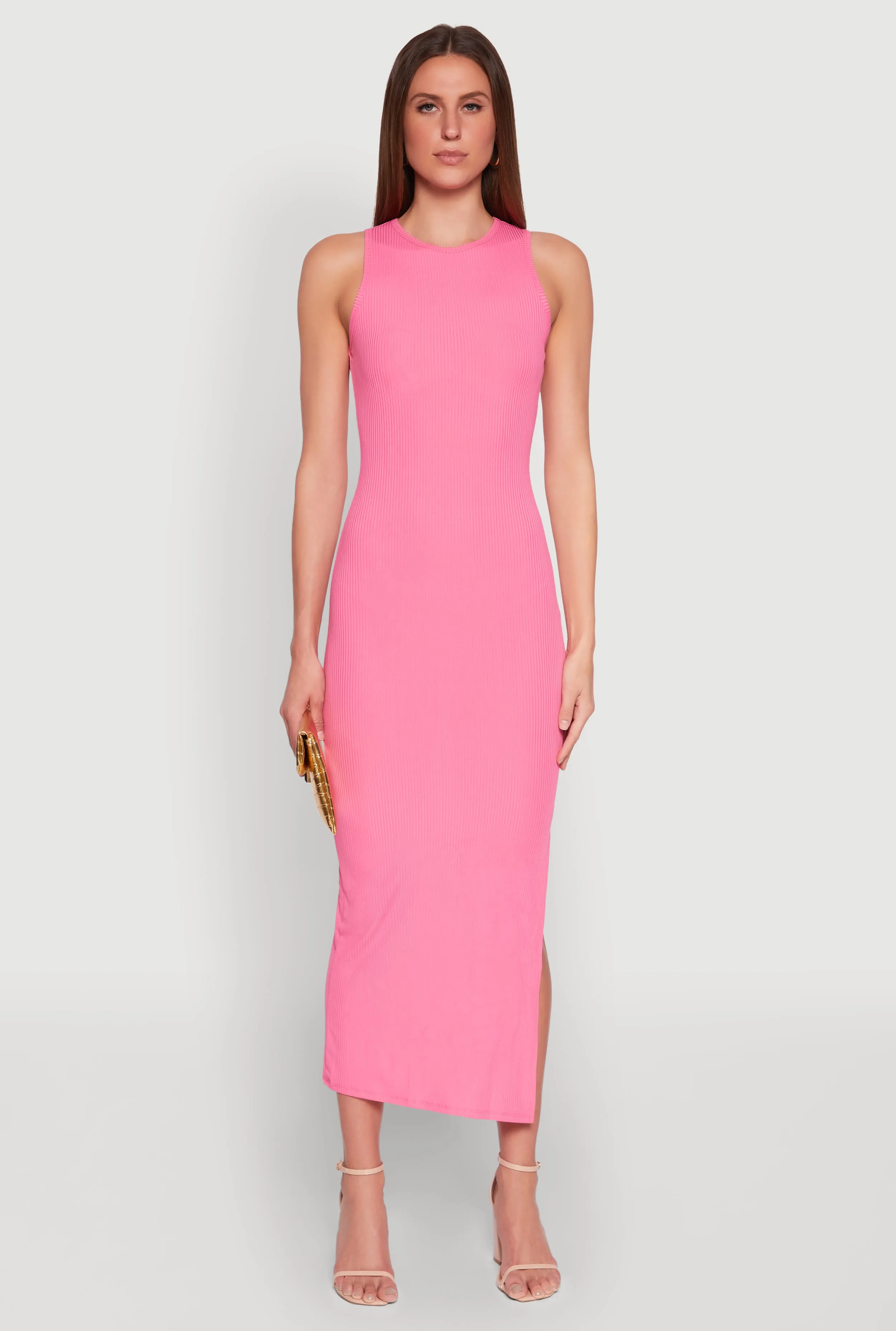 Rib Knit Side Slit Maxi Dress sold by Rainbow product image thumbnail 2