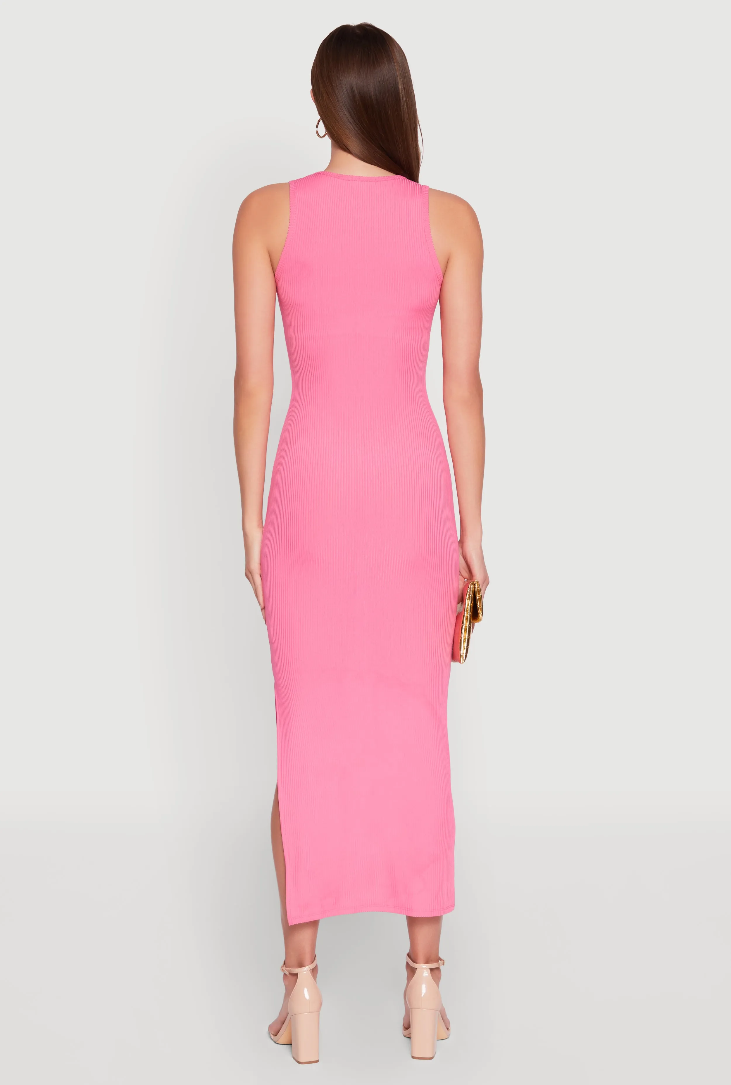 Rib Knit Side Slit Maxi Dress sold by Rainbow product image thumbnail 5