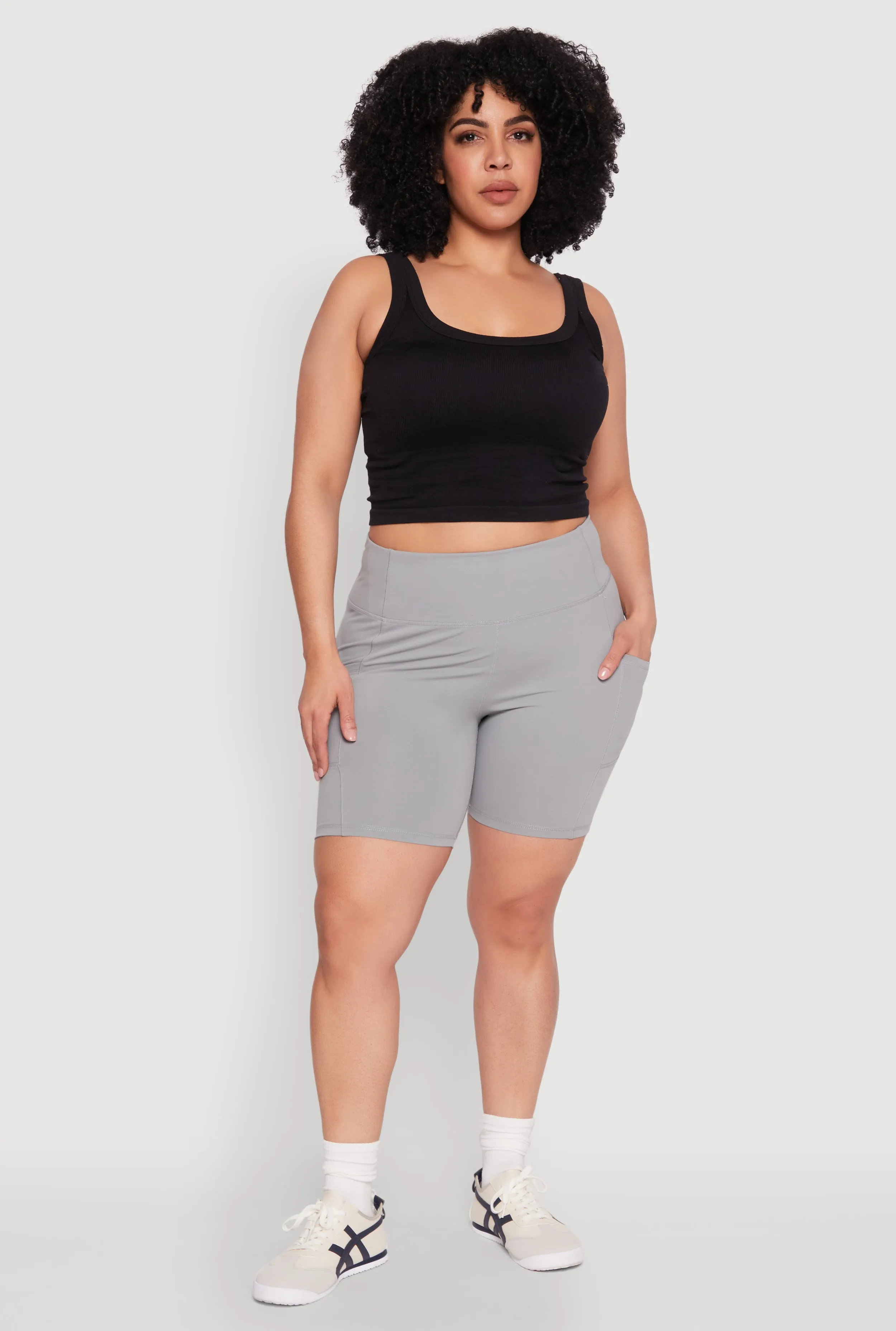 Plus Size Cell Phone Pocket Snatched Bike Shorts sold by Rainbow