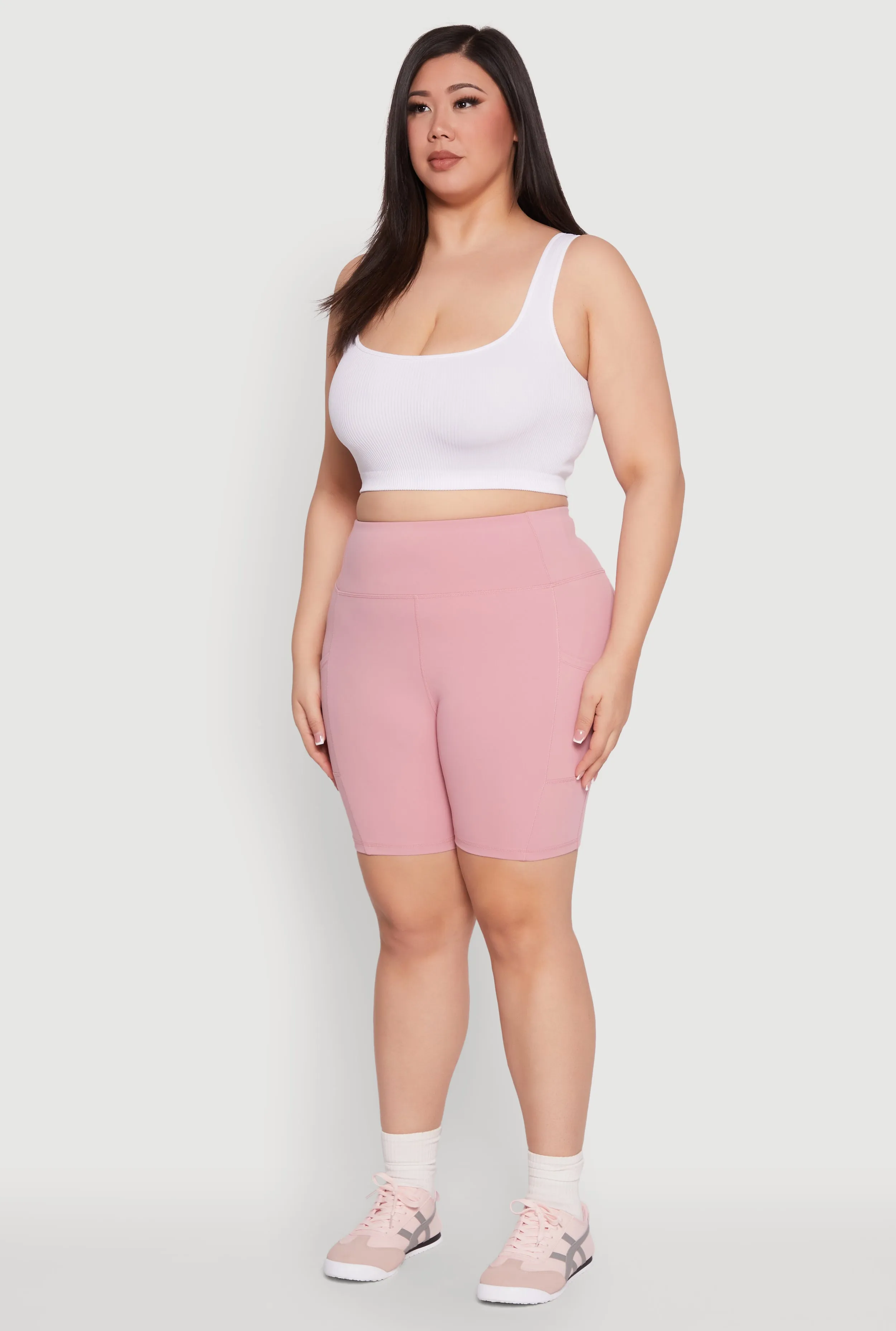 Plus Size Cell Phone Pocket Snatched Bike Shorts sold by Rainbow product image thumbnail 3