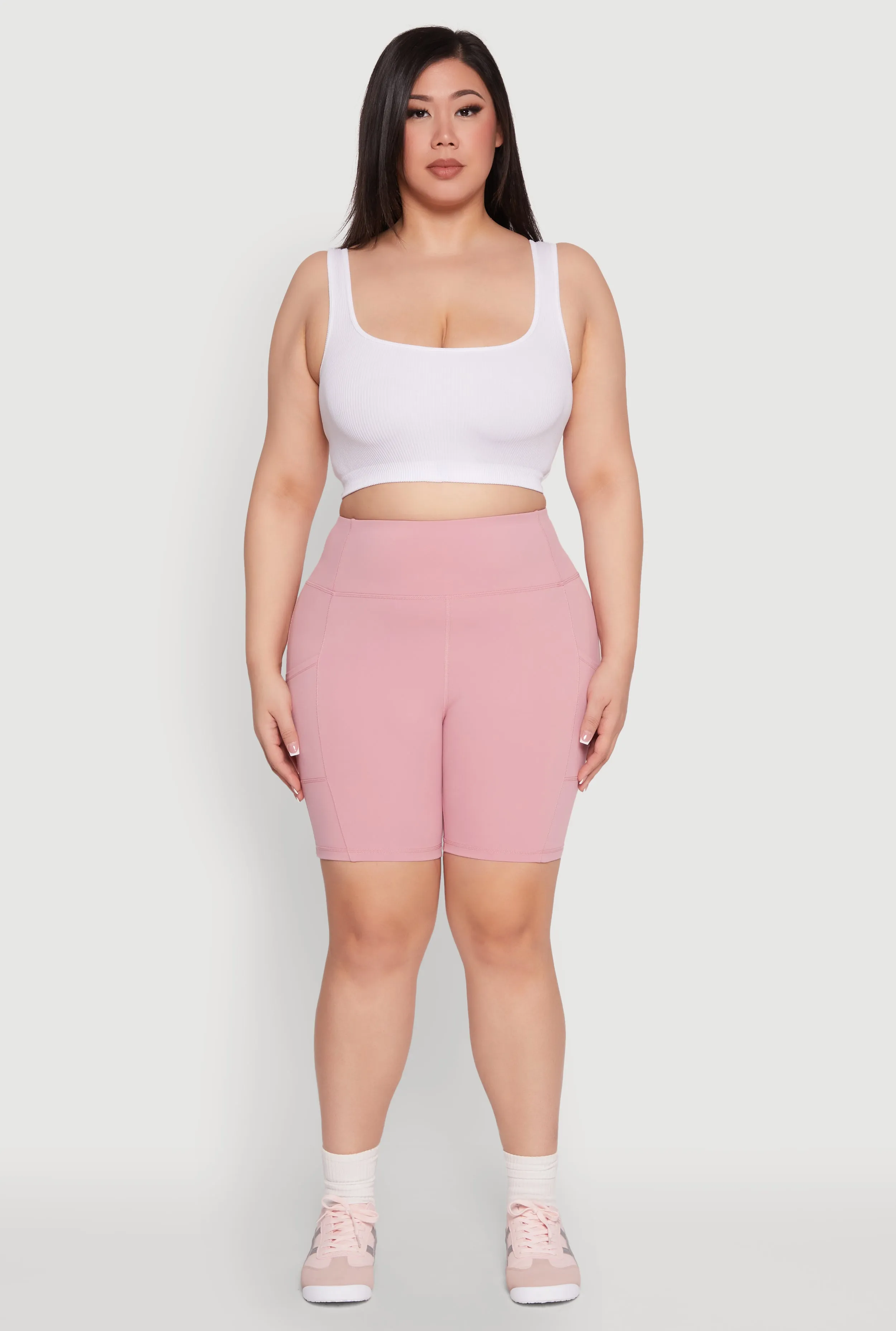 Plus Size Cell Phone Pocket Snatched Bike Shorts sold by Rainbow product image thumbnail 2