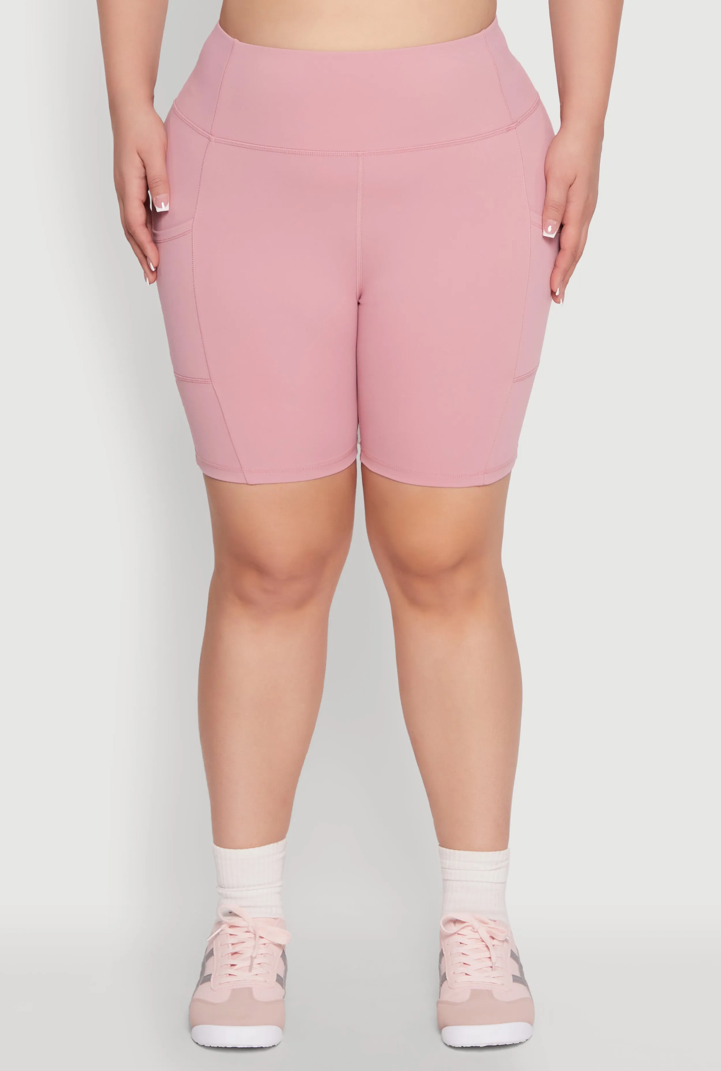 Plus Size Cell Phone Pocket Snatched Bike Shorts sold by Rainbow product image thumbnail 5