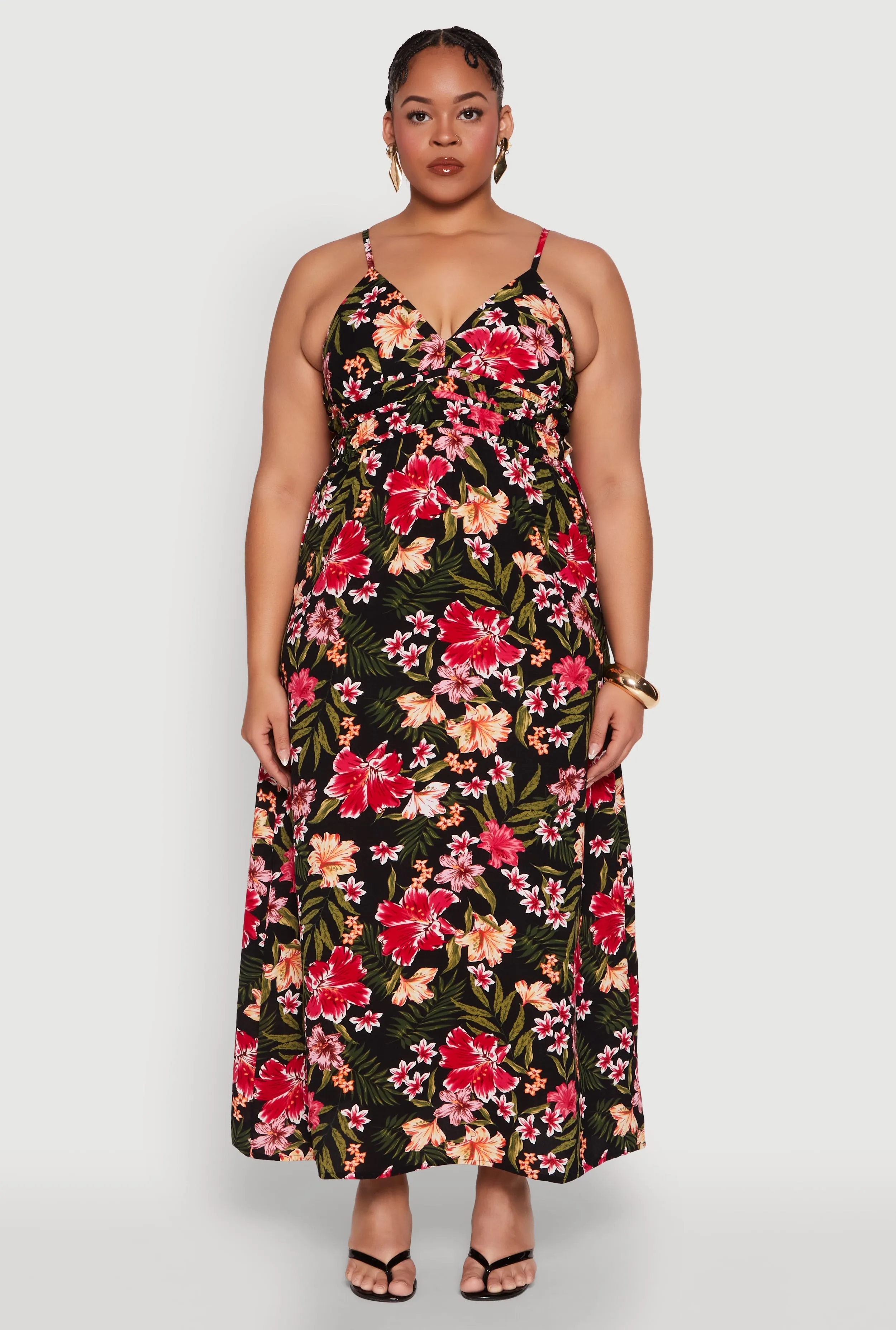 Plus Size Tropical Floral Print Sundress sold by Rainbow product image thumbnail 2