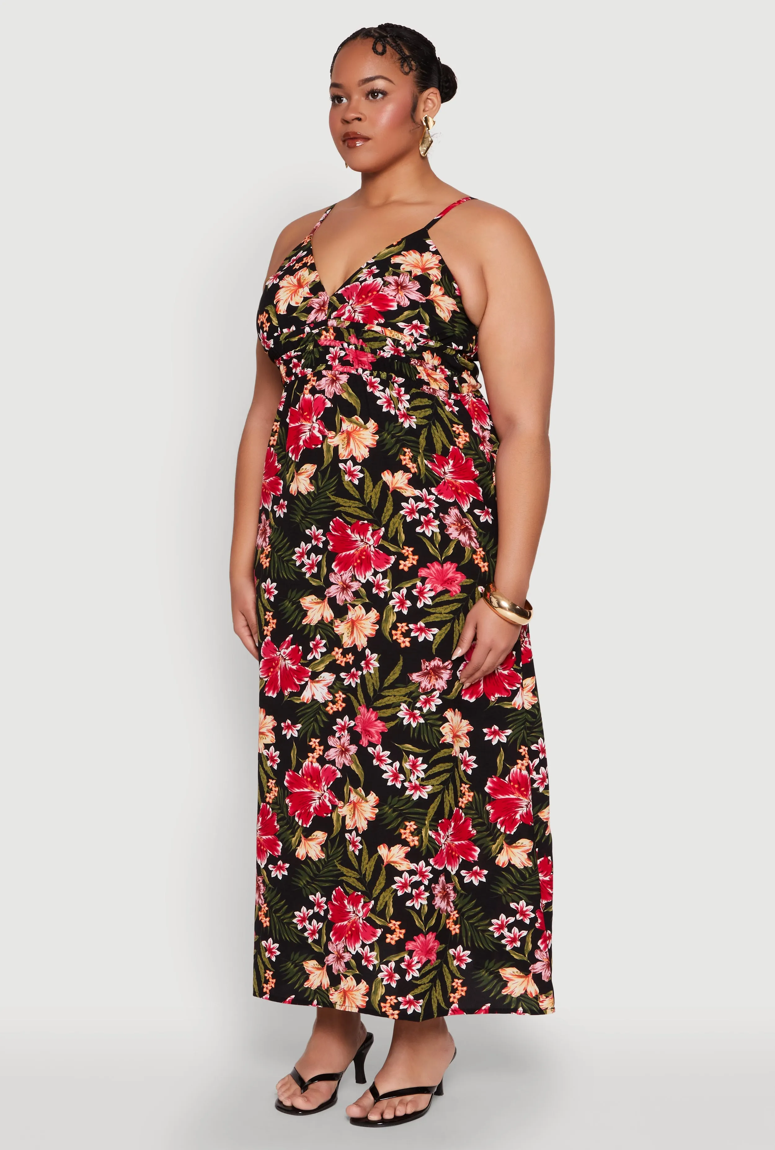 Plus Size Tropical Floral Print Sundress sold by Rainbow product image thumbnail 3