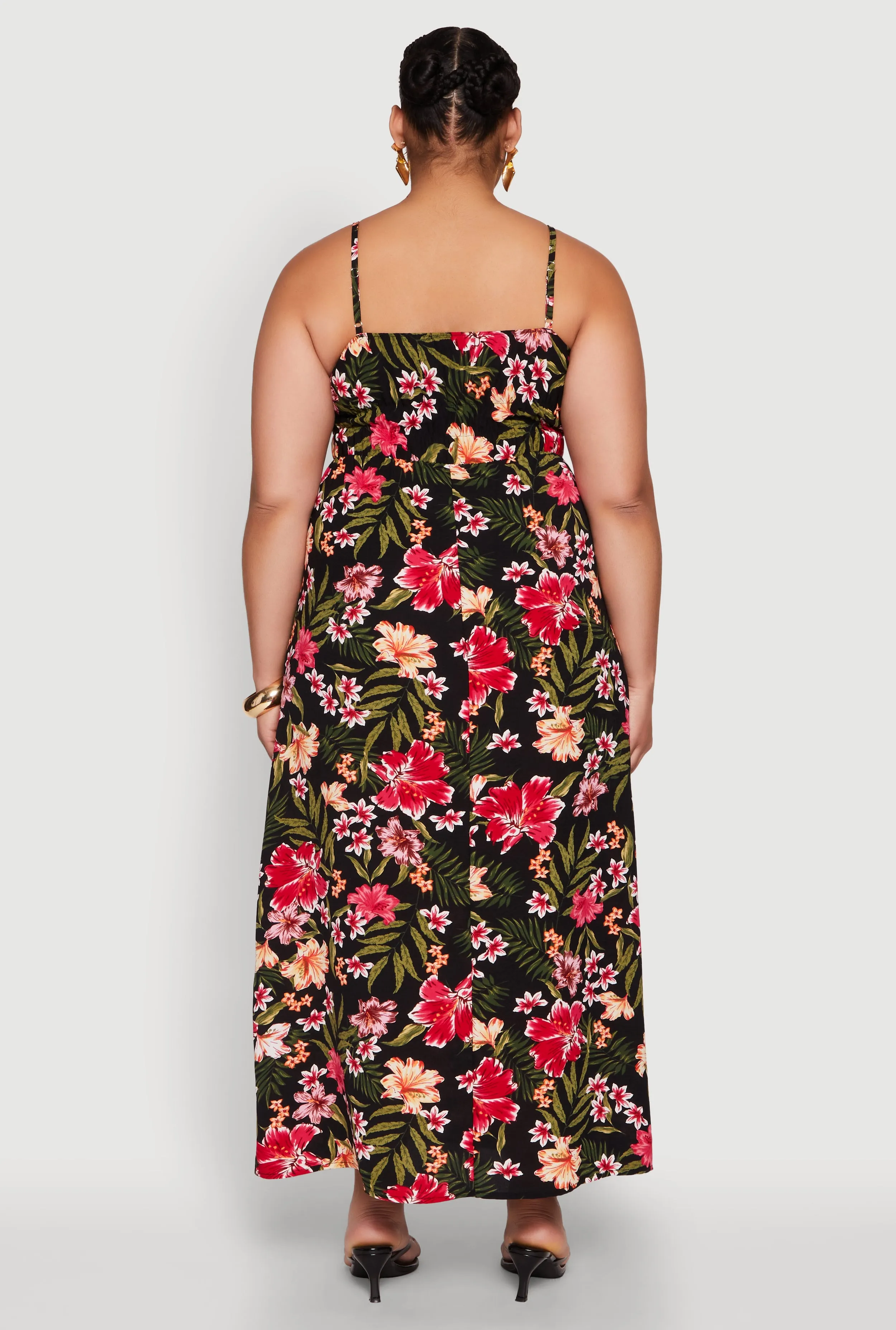 Plus Size Tropical Floral Print Sundress sold by Rainbow product image thumbnail 5