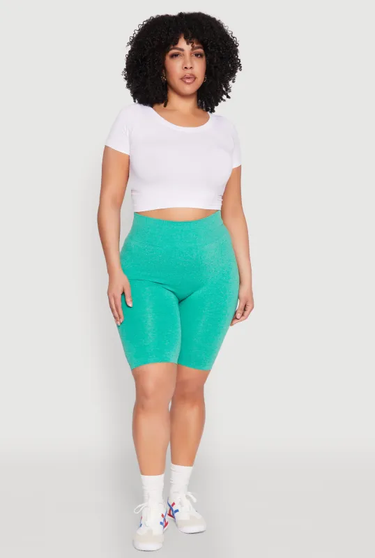 Plus Size Seamless High Waist Bike Shorts sold by Rainbow