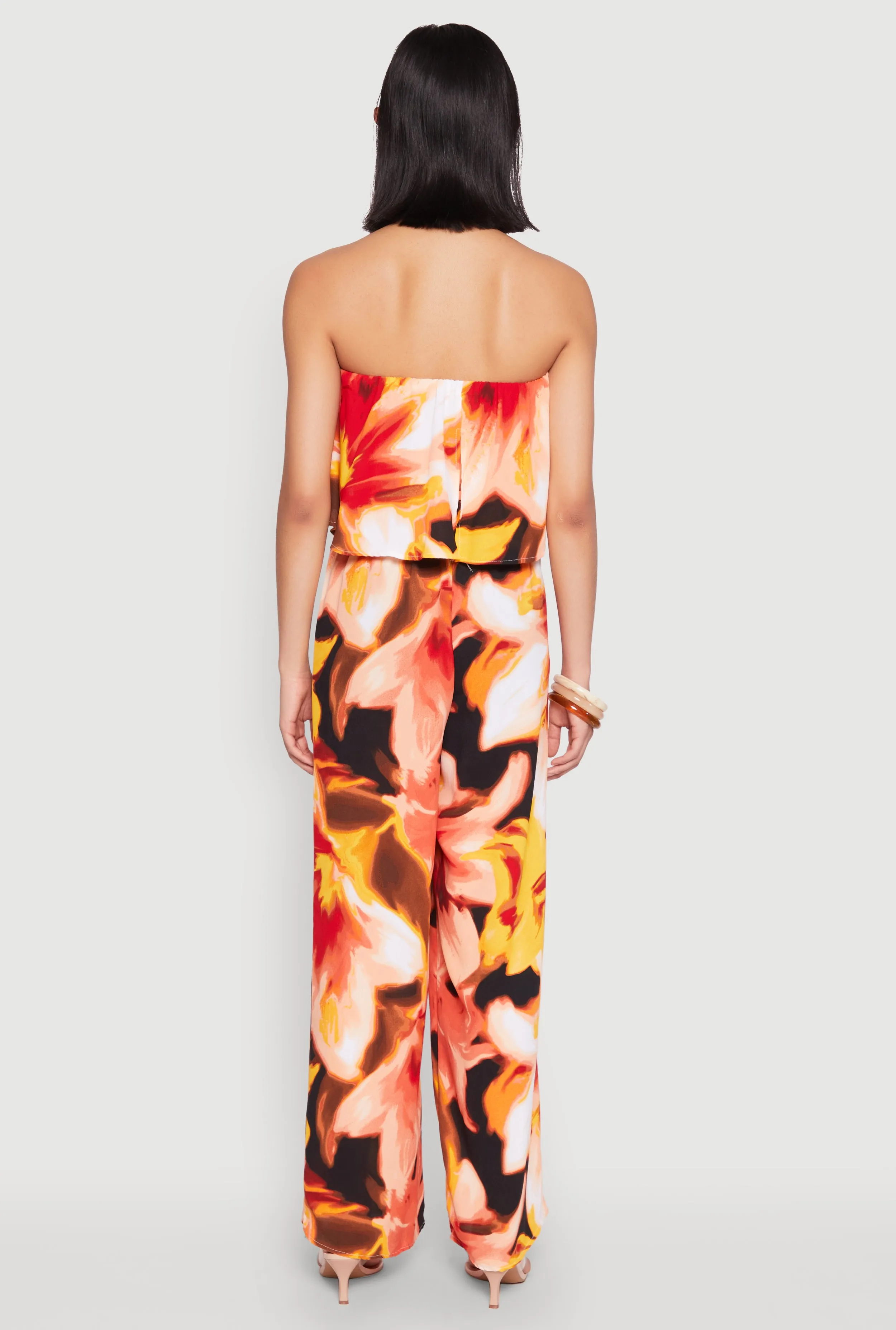 Abstract Floral Print Strapless Jumpsuit sold by Rainbow product image thumbnail 5