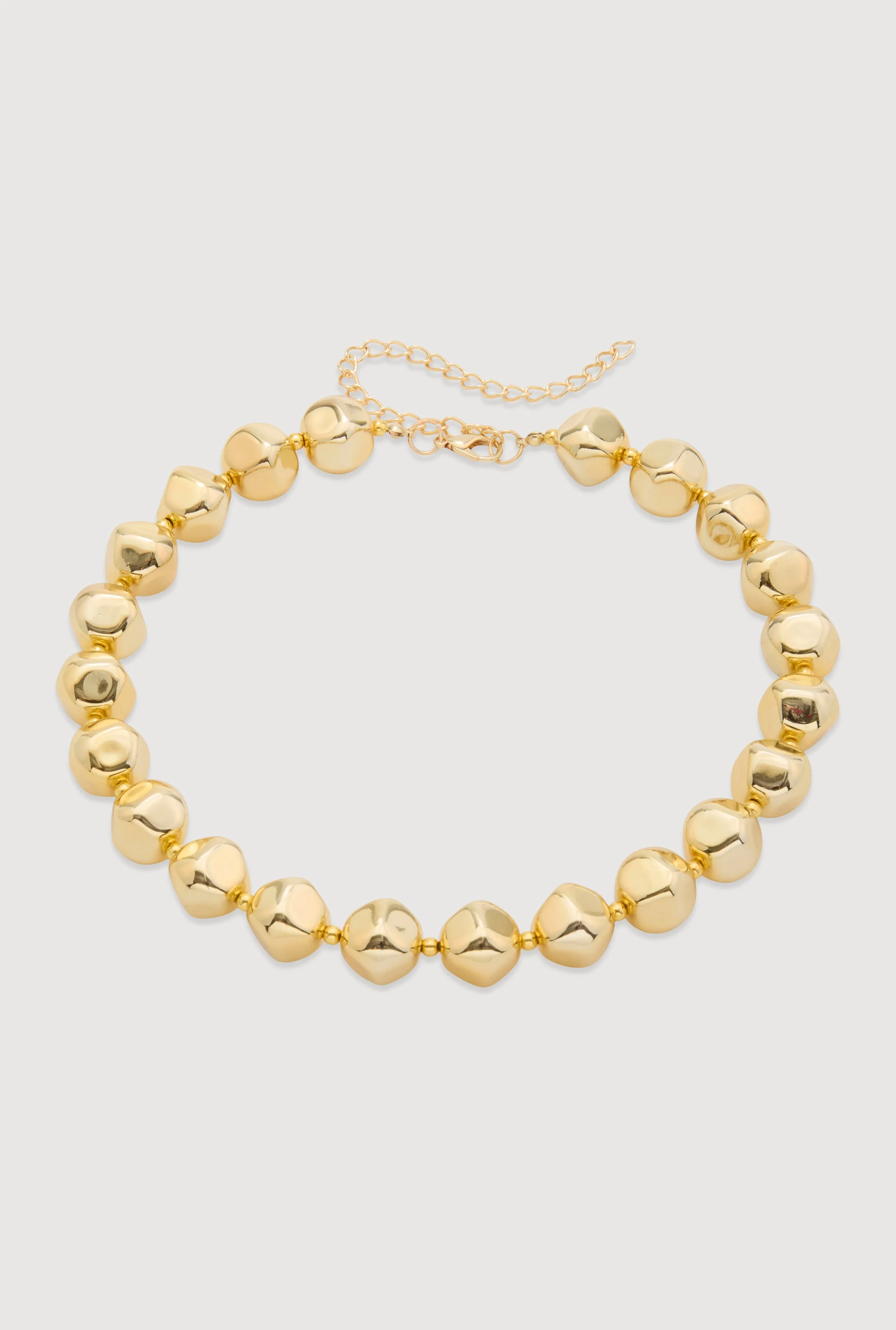 Metallic Beaded Statement Necklace sold by Rainbow