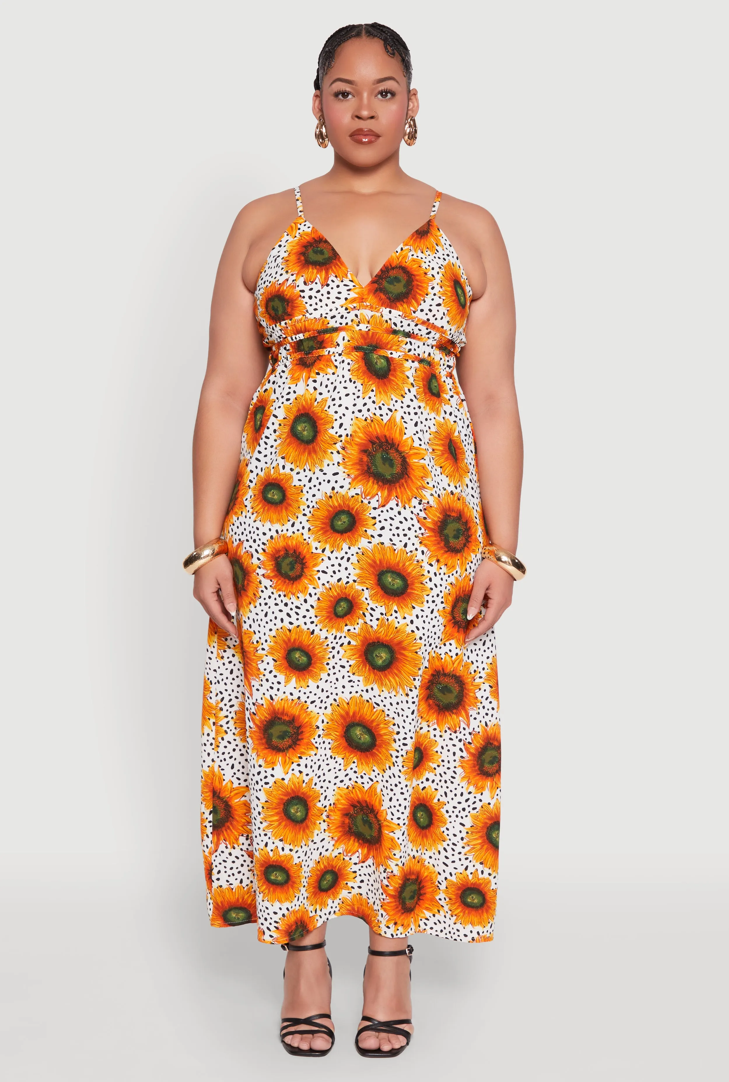 Plus Size Sunflower Print Maxi Dress sold by Rainbow product image thumbnail 2