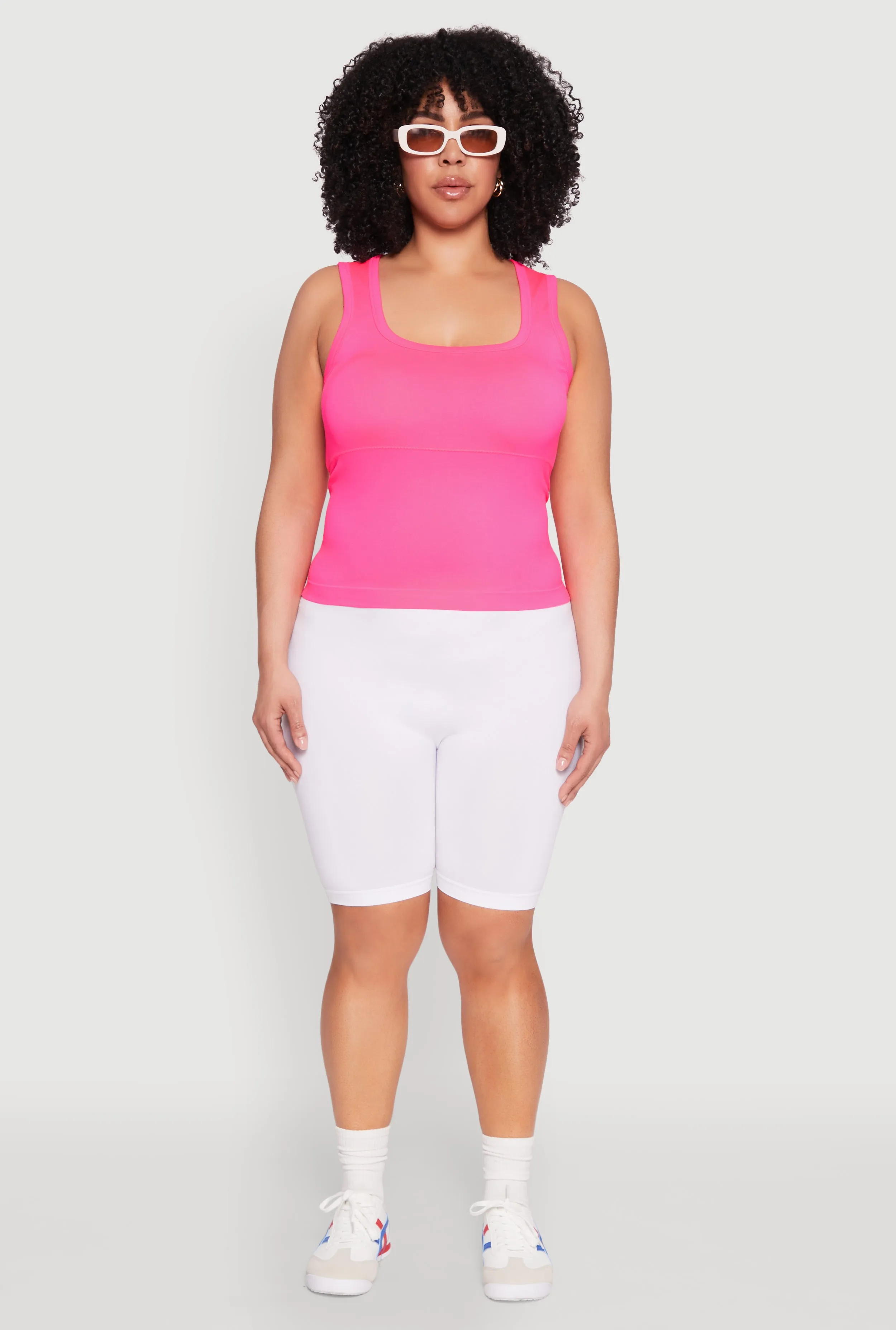 Plus Size Seamless Square Neck Tank Top sold by Rainbow