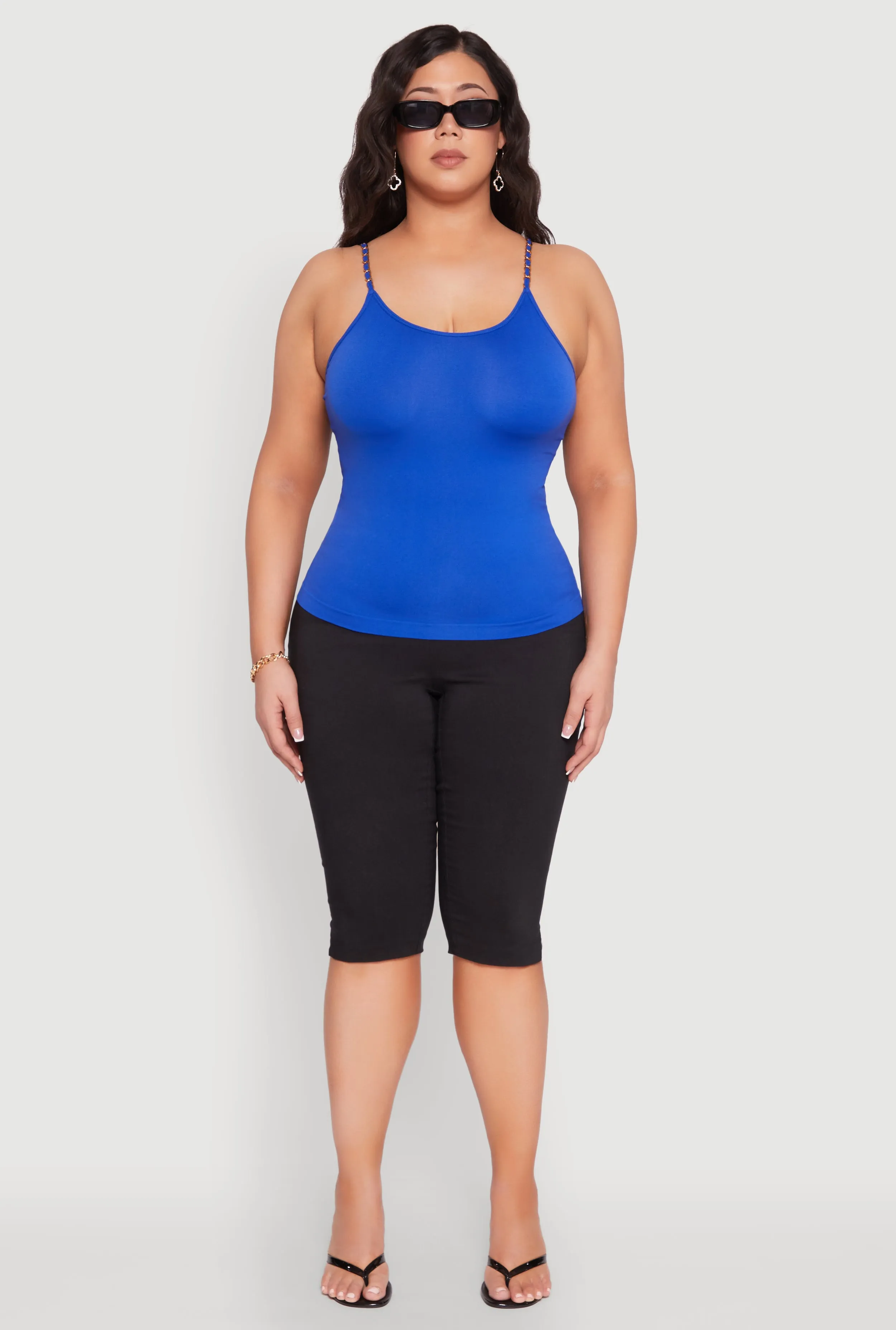 Plus Size Seamless Metallic Chain Strap Cami sold by Rainbow product image thumbnail 3