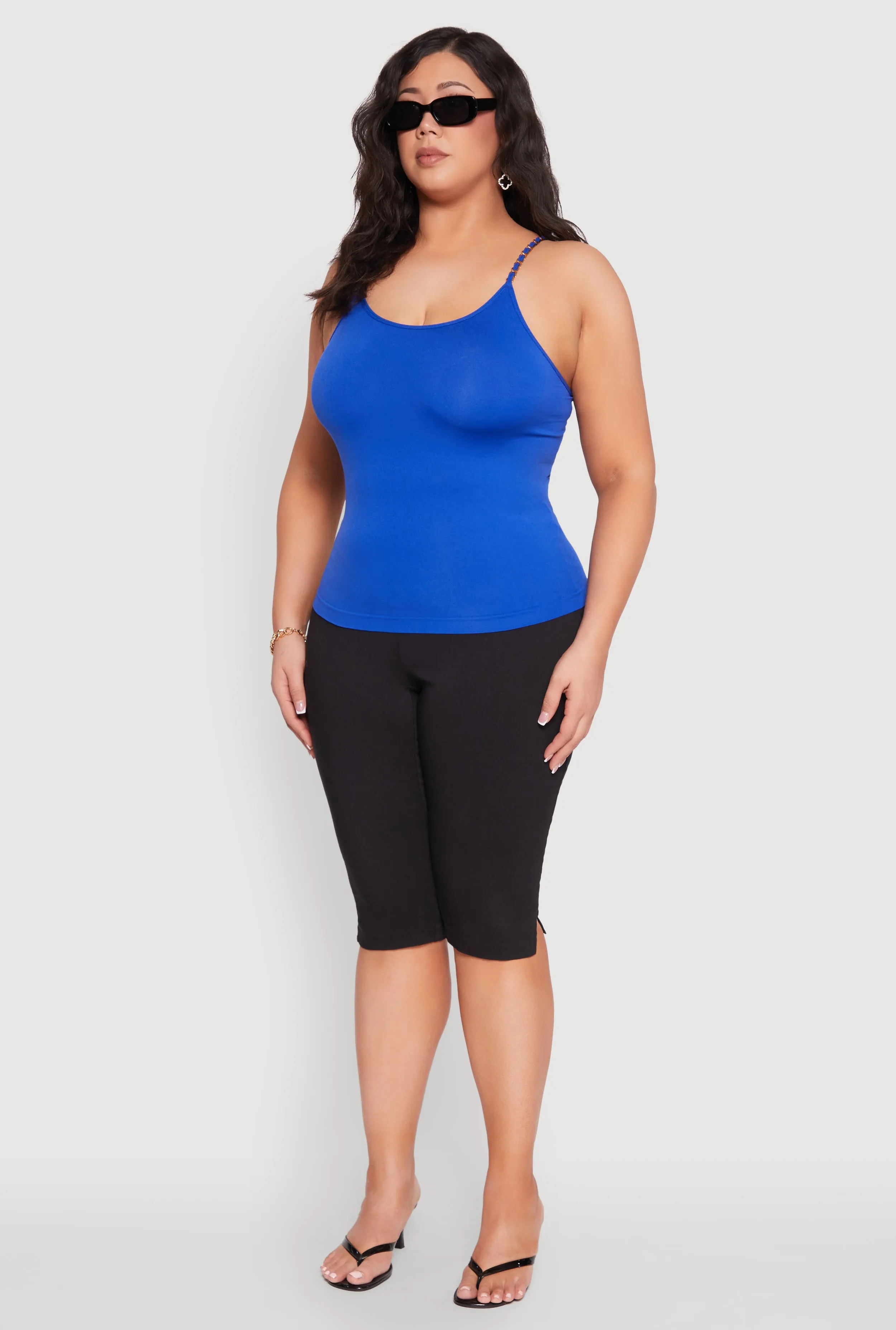 Plus Size Seamless Metallic Chain Strap Cami sold by Rainbow product image thumbnail 5