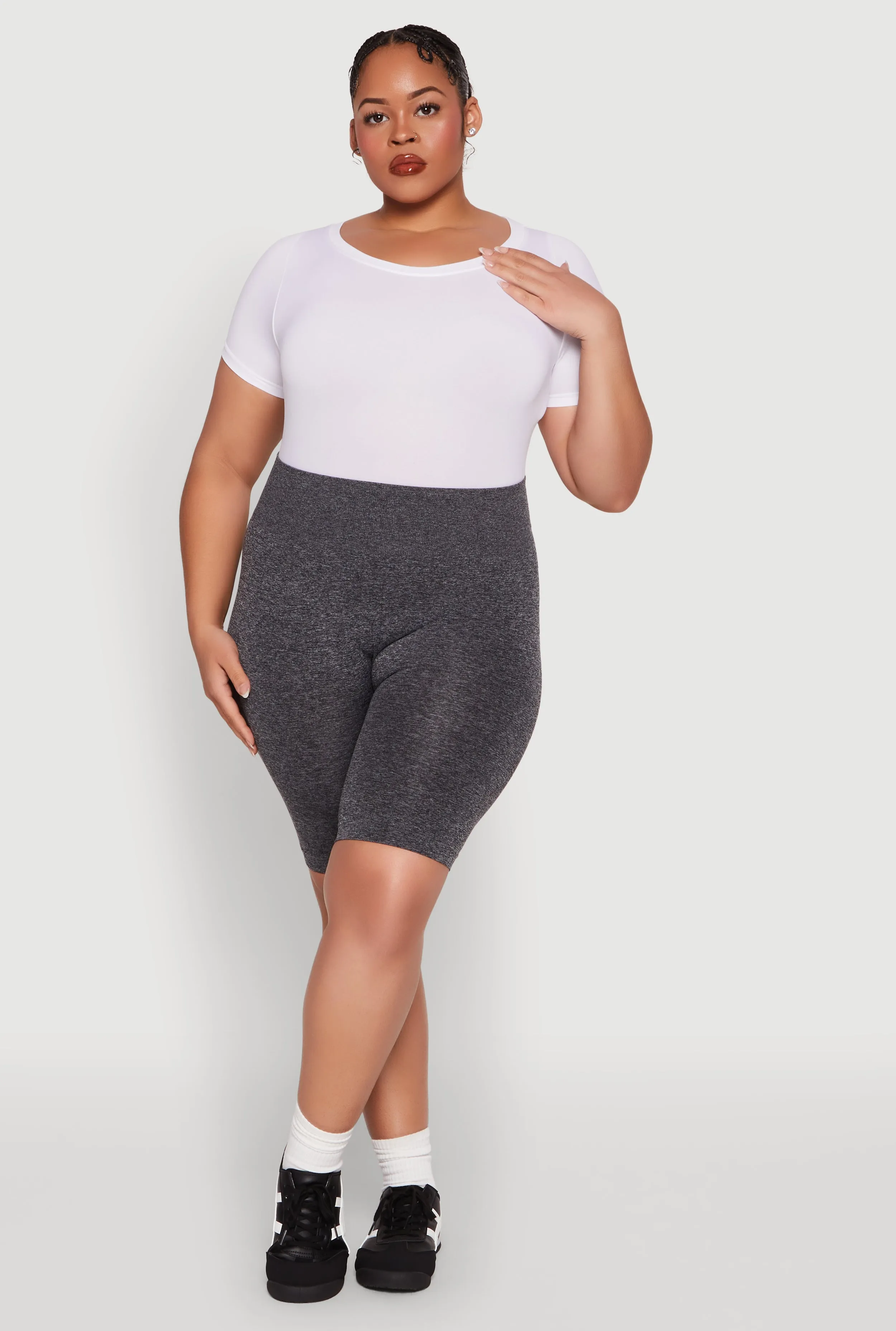 Plus Size Seamless High Waist Bike Shorts sold by Rainbow product image thumbnail 2