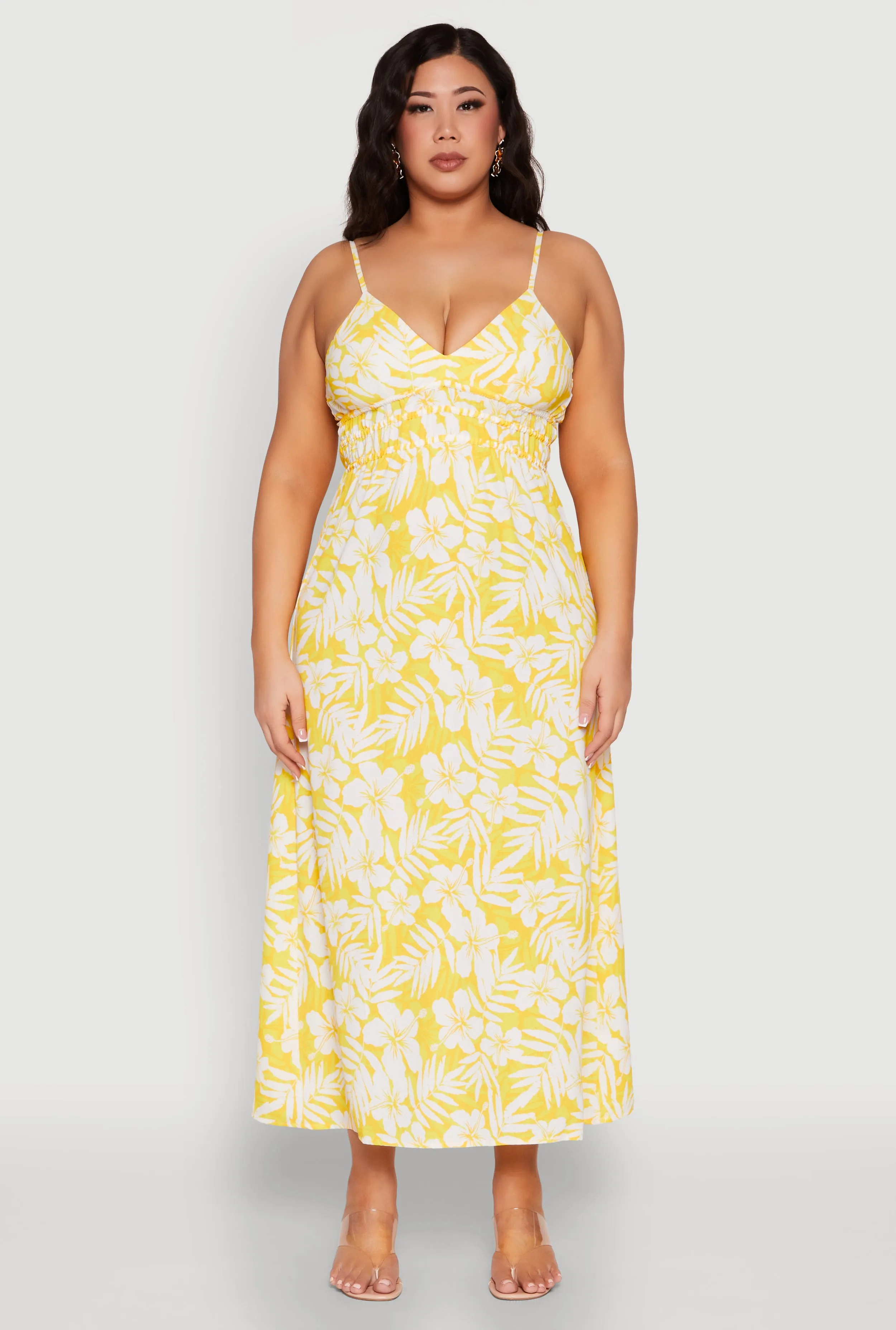 Plus Size Tropical Print Empire Waist Maxi Dress sold by Rainbow product image thumbnail 2