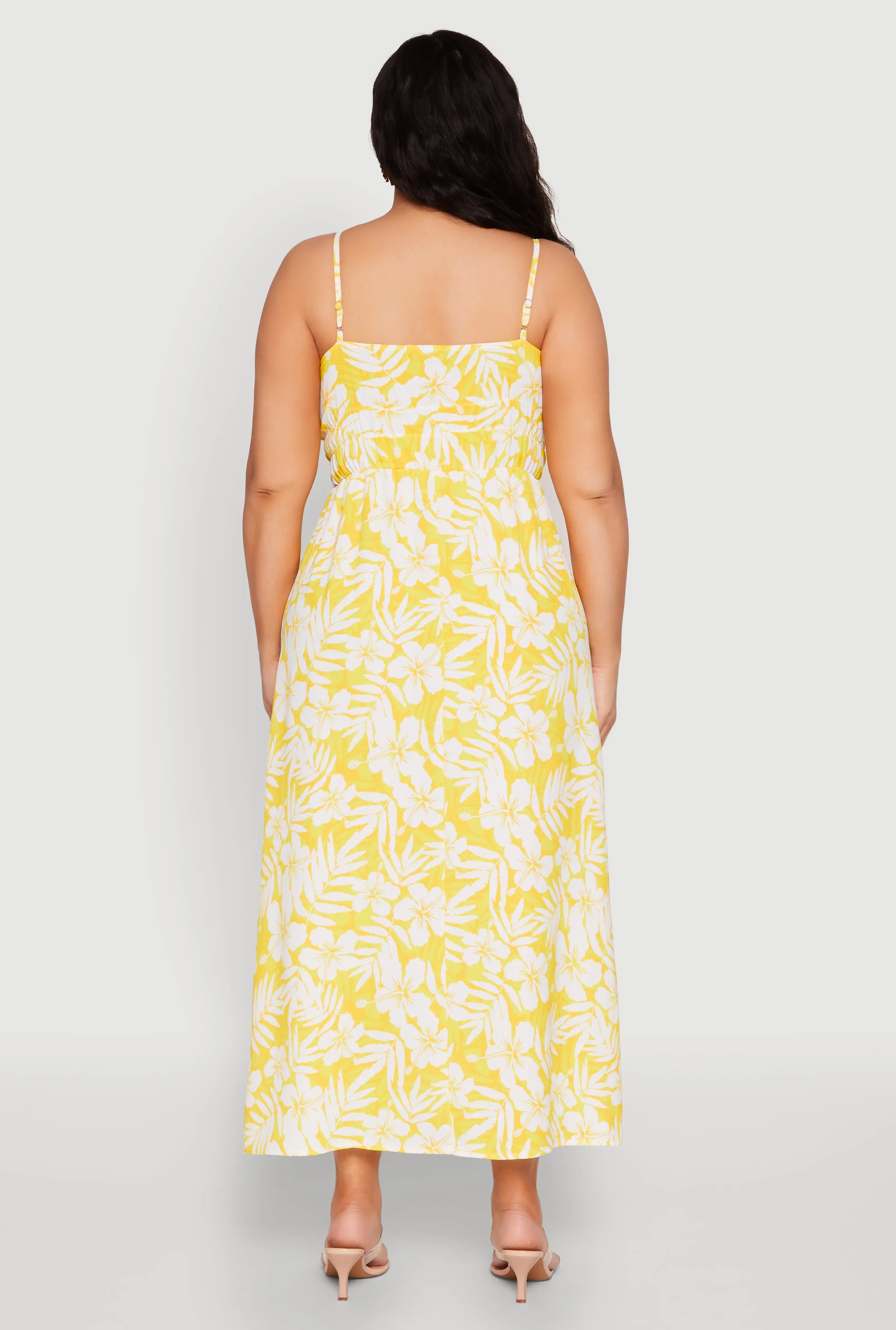 Plus Size Tropical Print Empire Waist Maxi Dress sold by Rainbow product image thumbnail 5