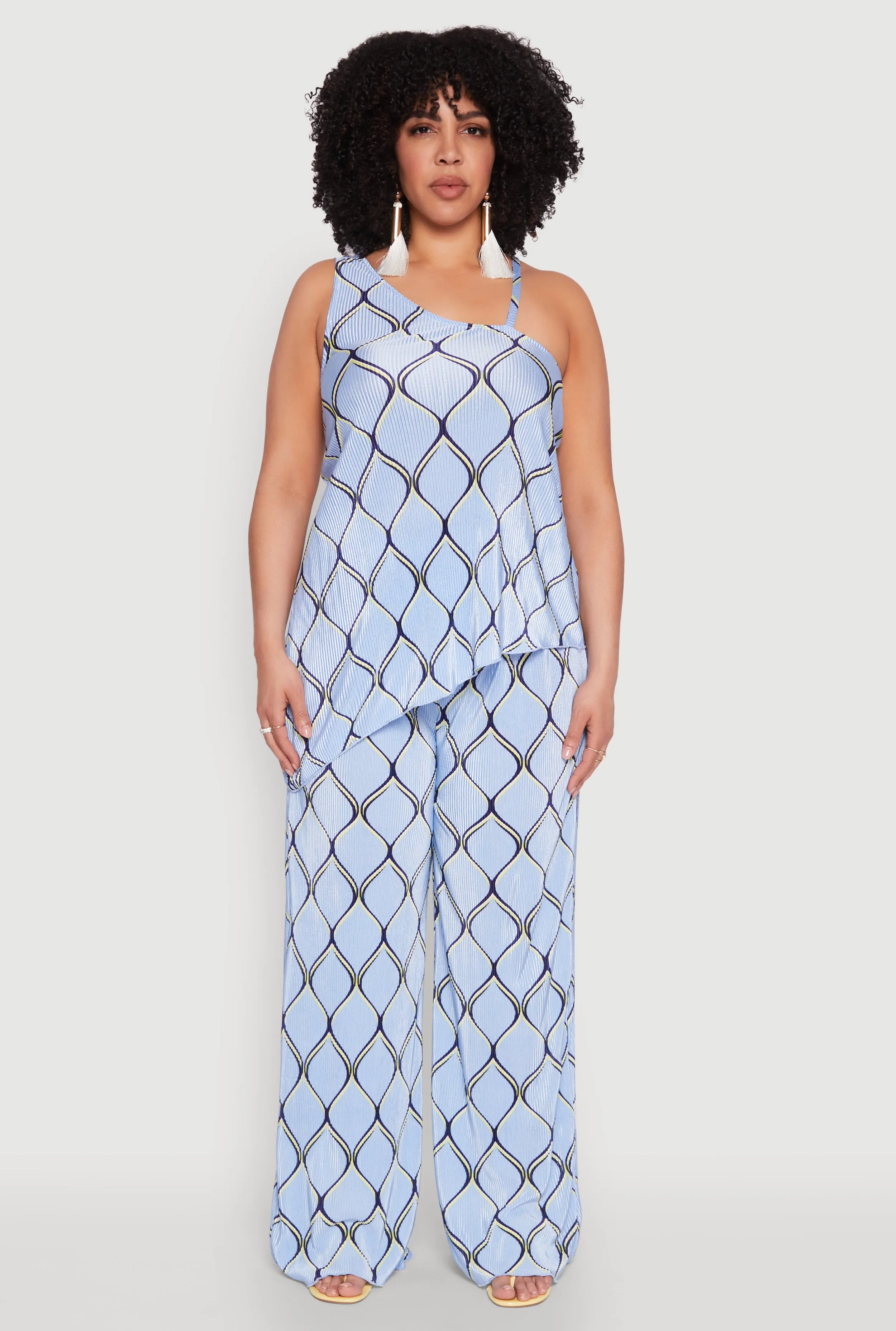 Plus Size Almost Famous Printed Plisse Asymmetrical Blouse sold by Rainbow product image thumbnail 3