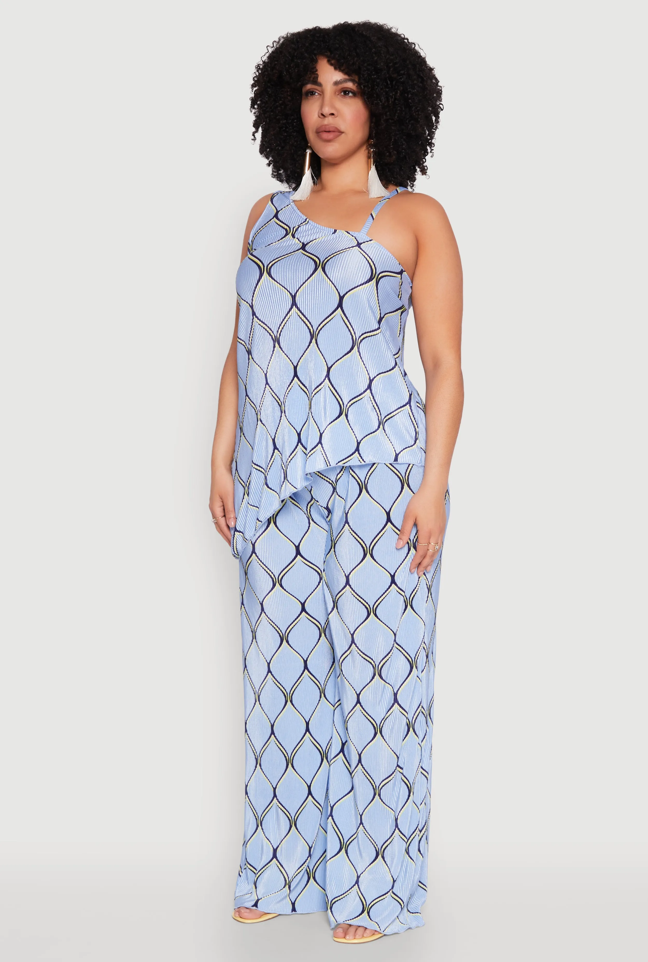 Plus Size Almost Famous Printed Plisse Asymmetrical Blouse sold by Rainbow product image thumbnail 5