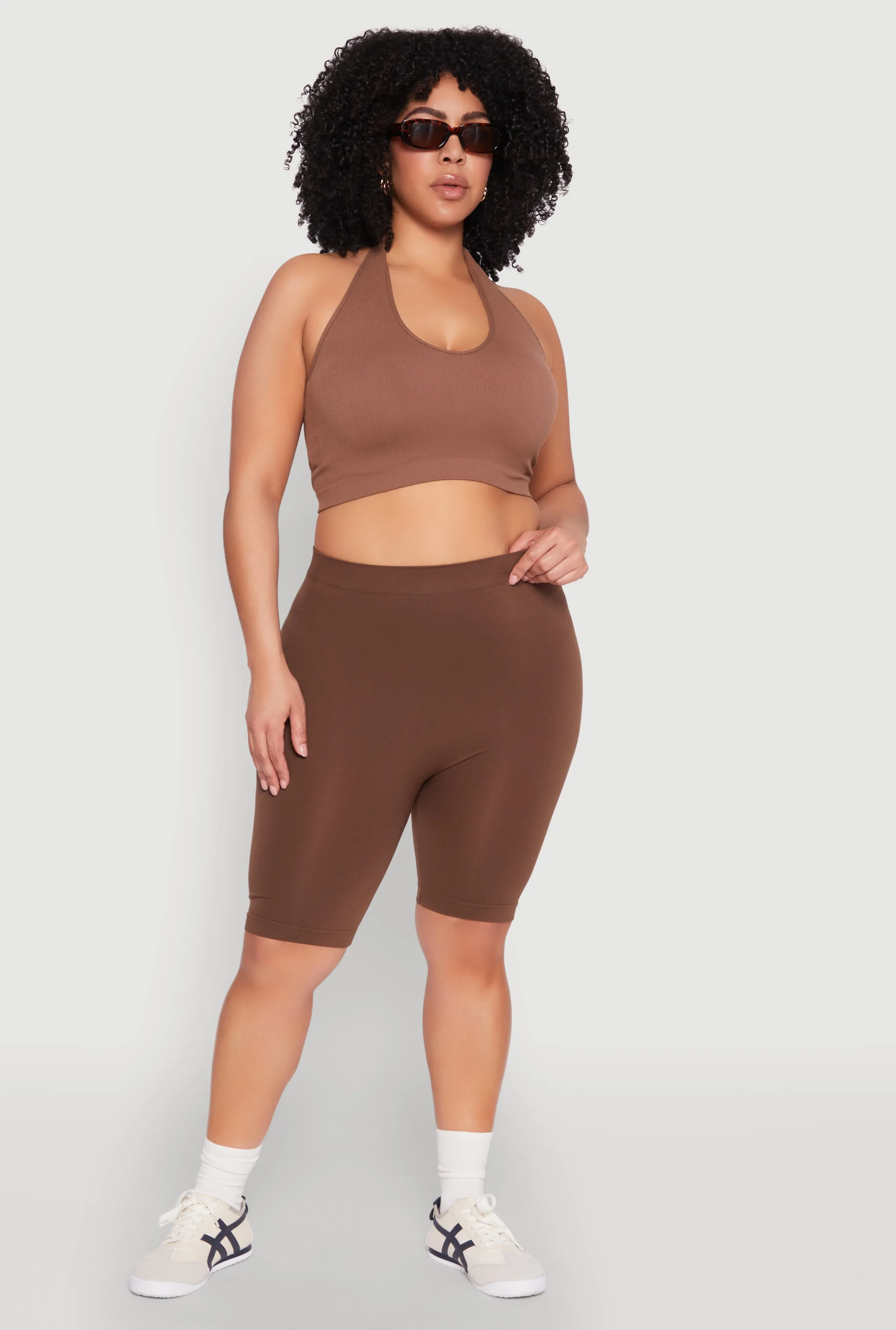 Plus Size High Waisted Seamless Bike Shorts sold by Rainbow