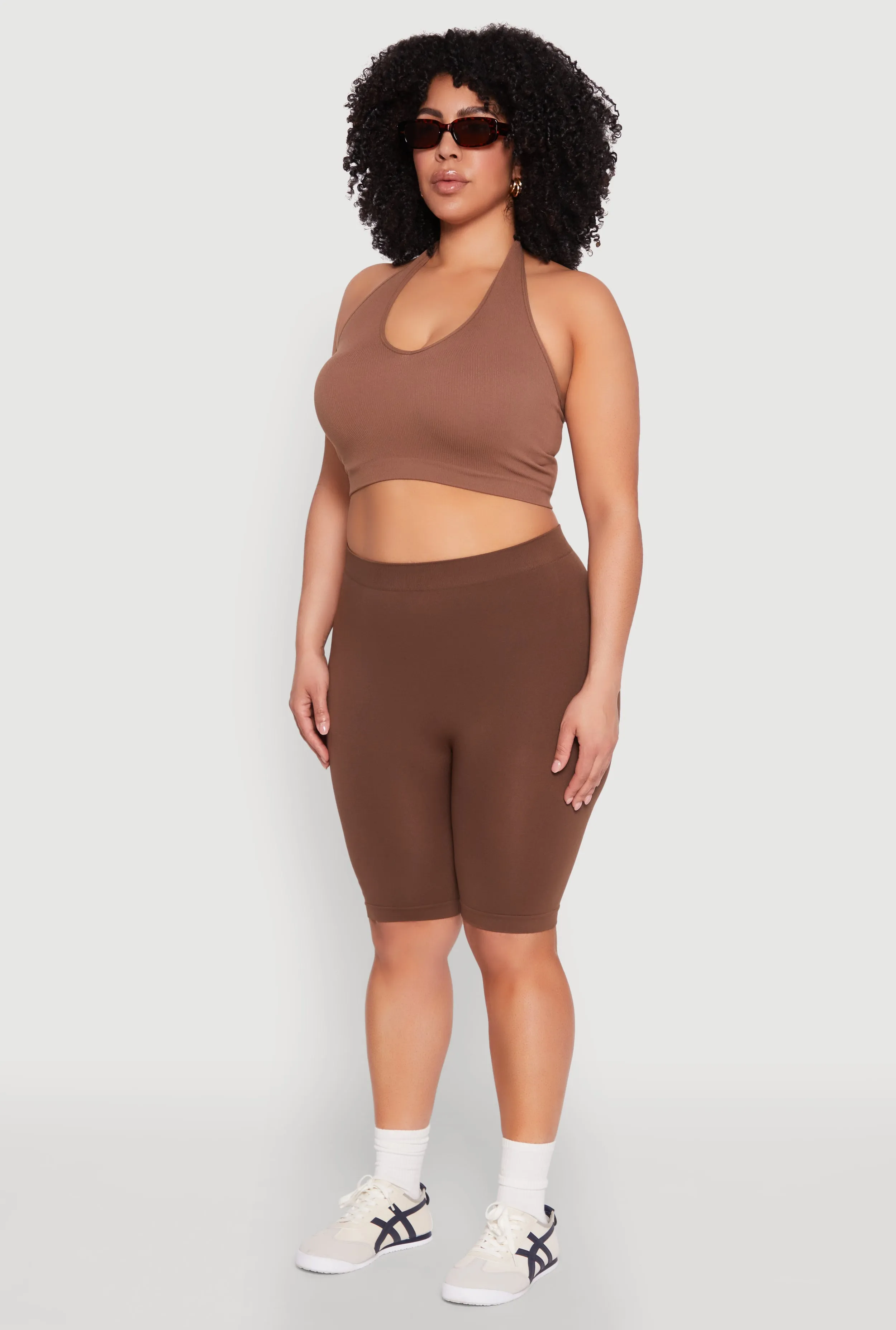 Plus Size High Waisted Seamless Bike Shorts sold by Rainbow product image thumbnail 3