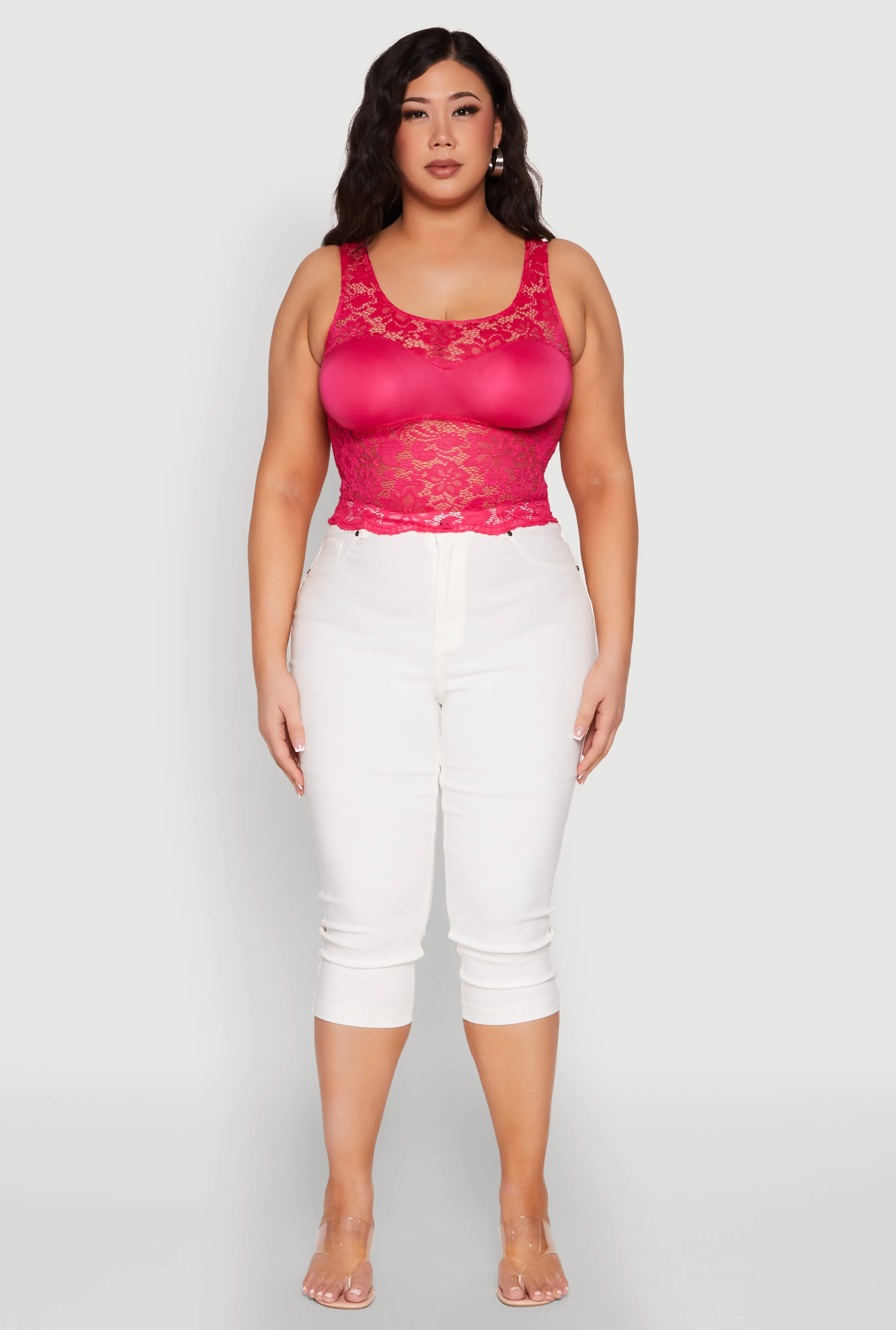 Plus Size Lace Sweetheart Cami sold by Rainbow product image thumbnail 3