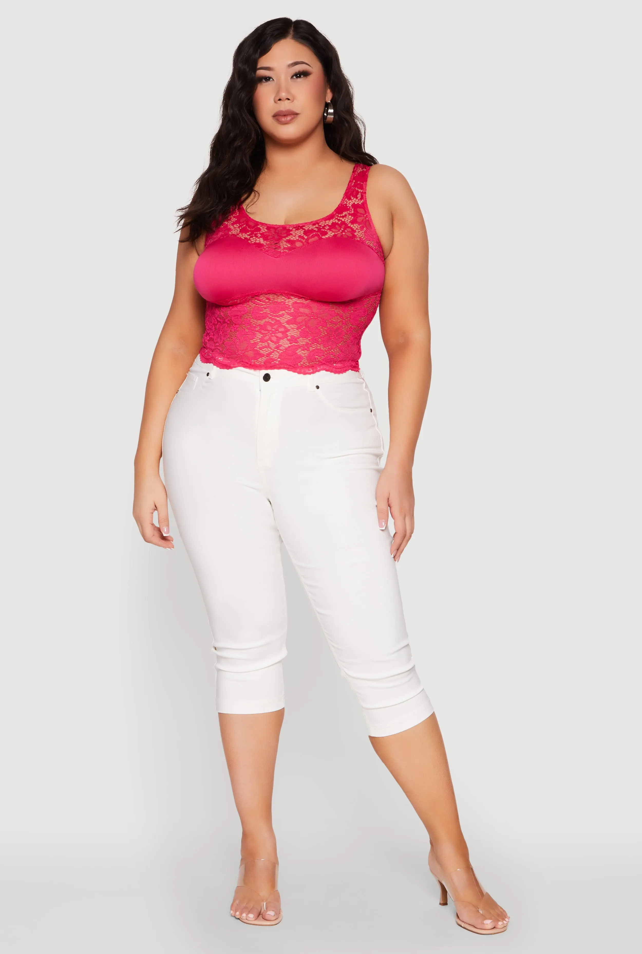 Plus Size Lace Sweetheart Cami sold by Rainbow