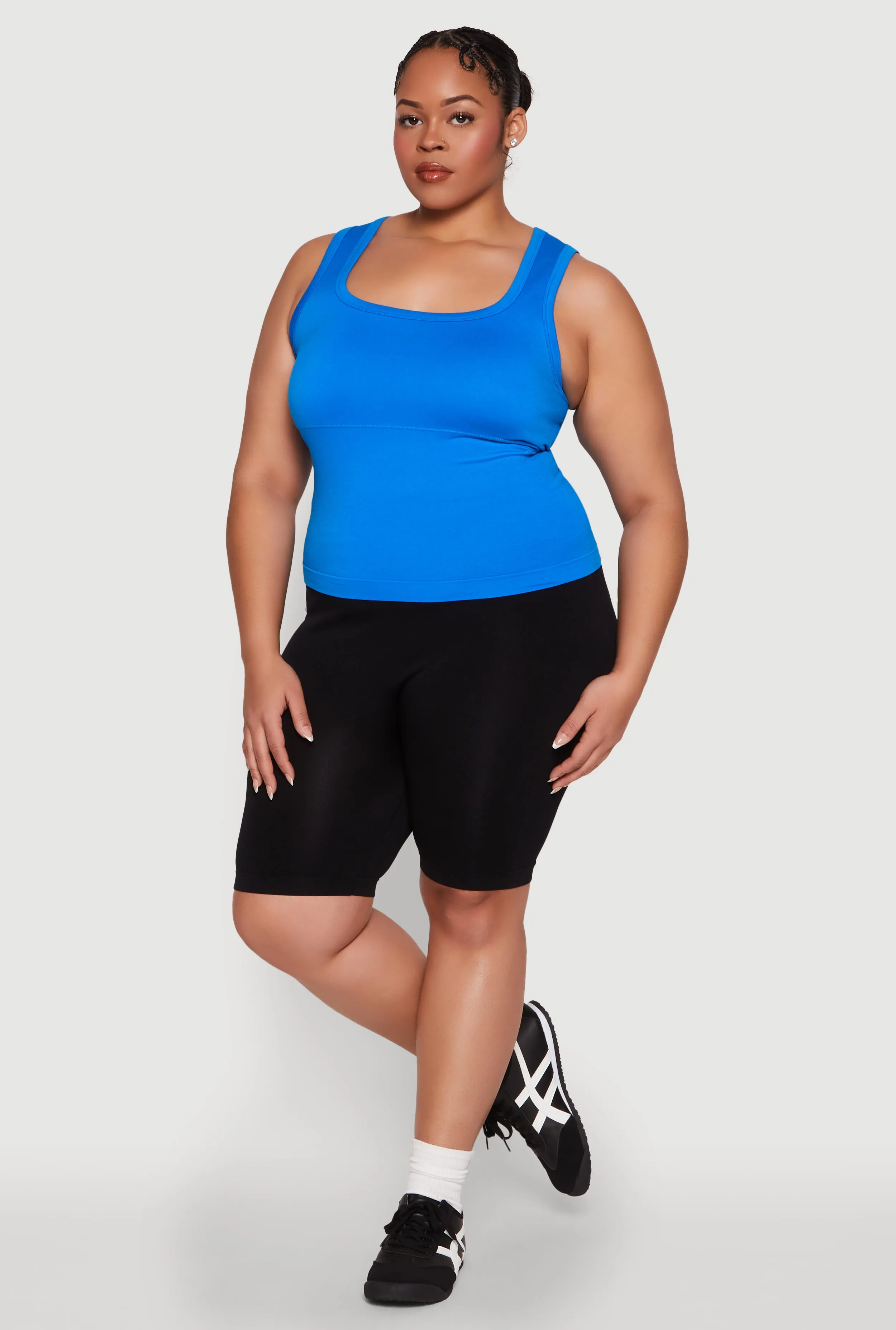 Plus Size Seamless Square Neck Tank Top sold by Rainbow
