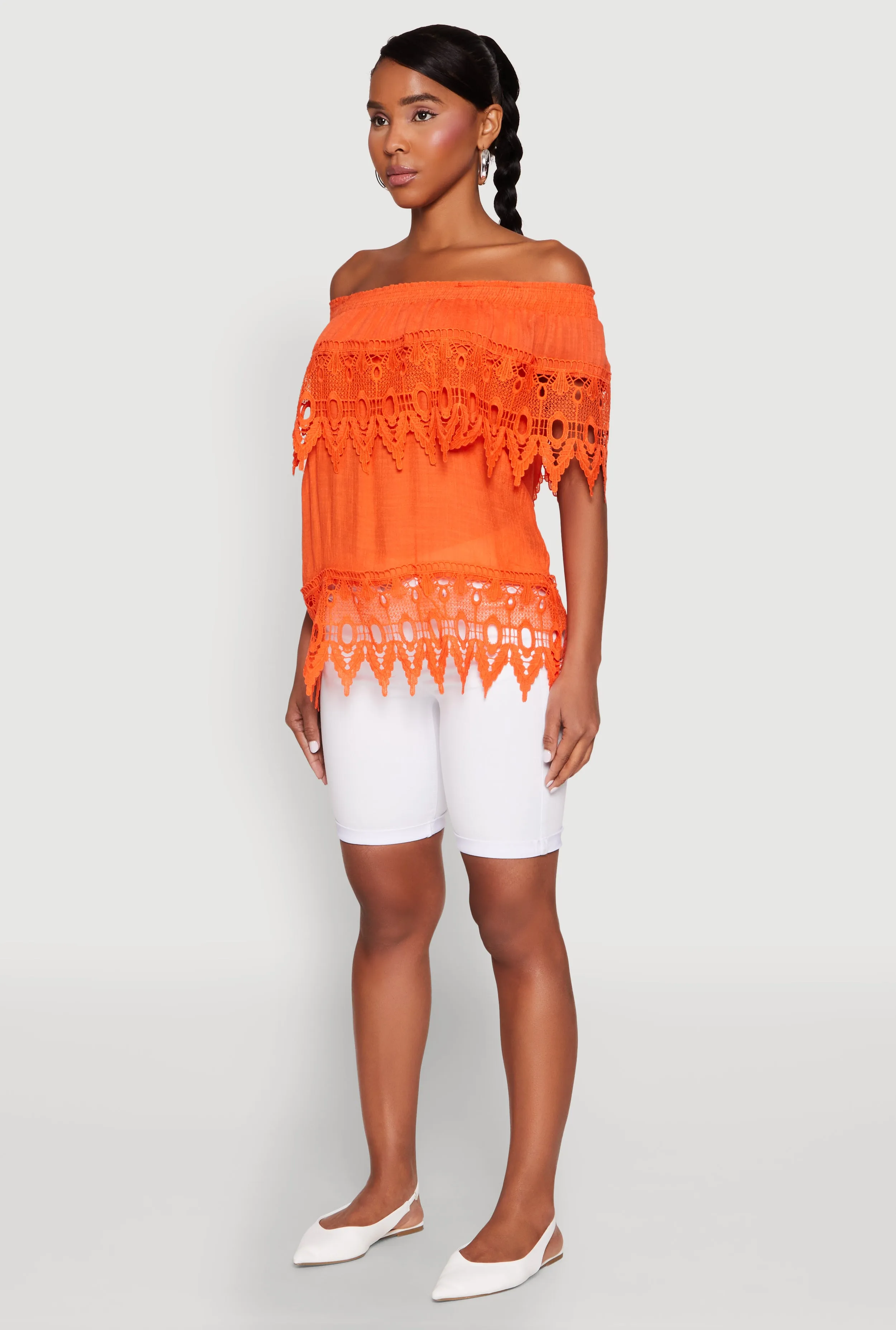 Lace Trim Off the Shoulder Blouse sold by Rainbow product image thumbnail 5