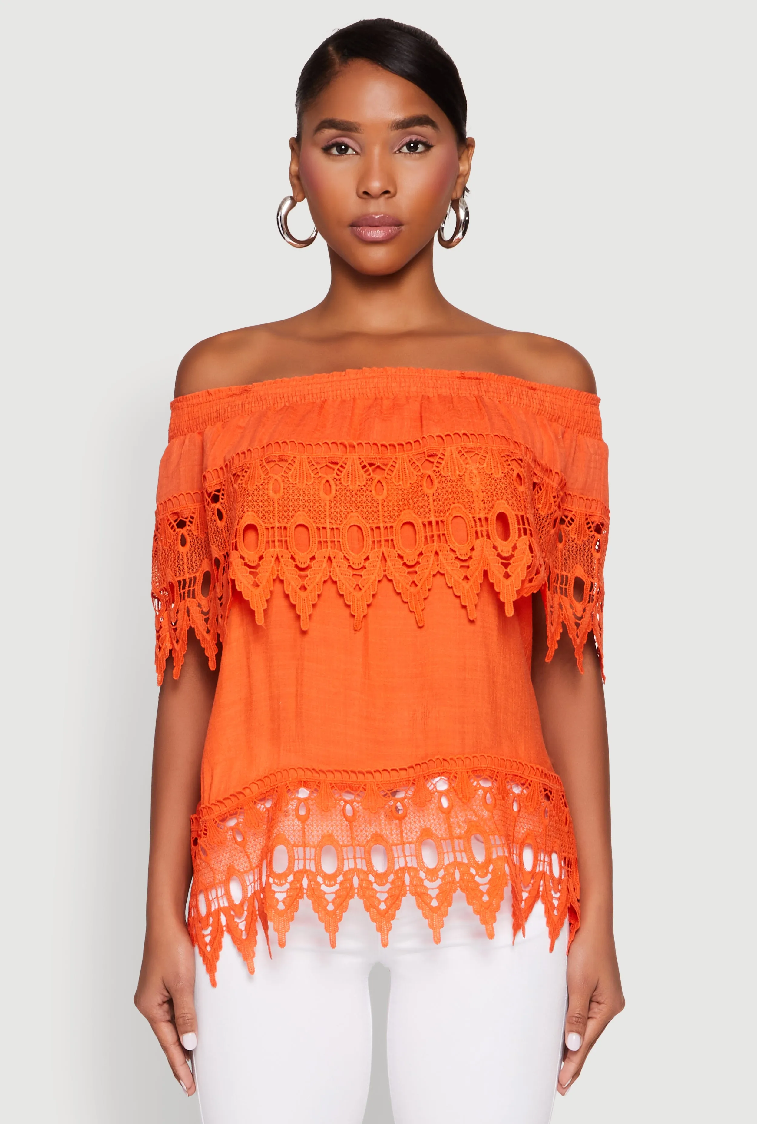 Lace Trim Off the Shoulder Blouse sold by Rainbow product image thumbnail 2