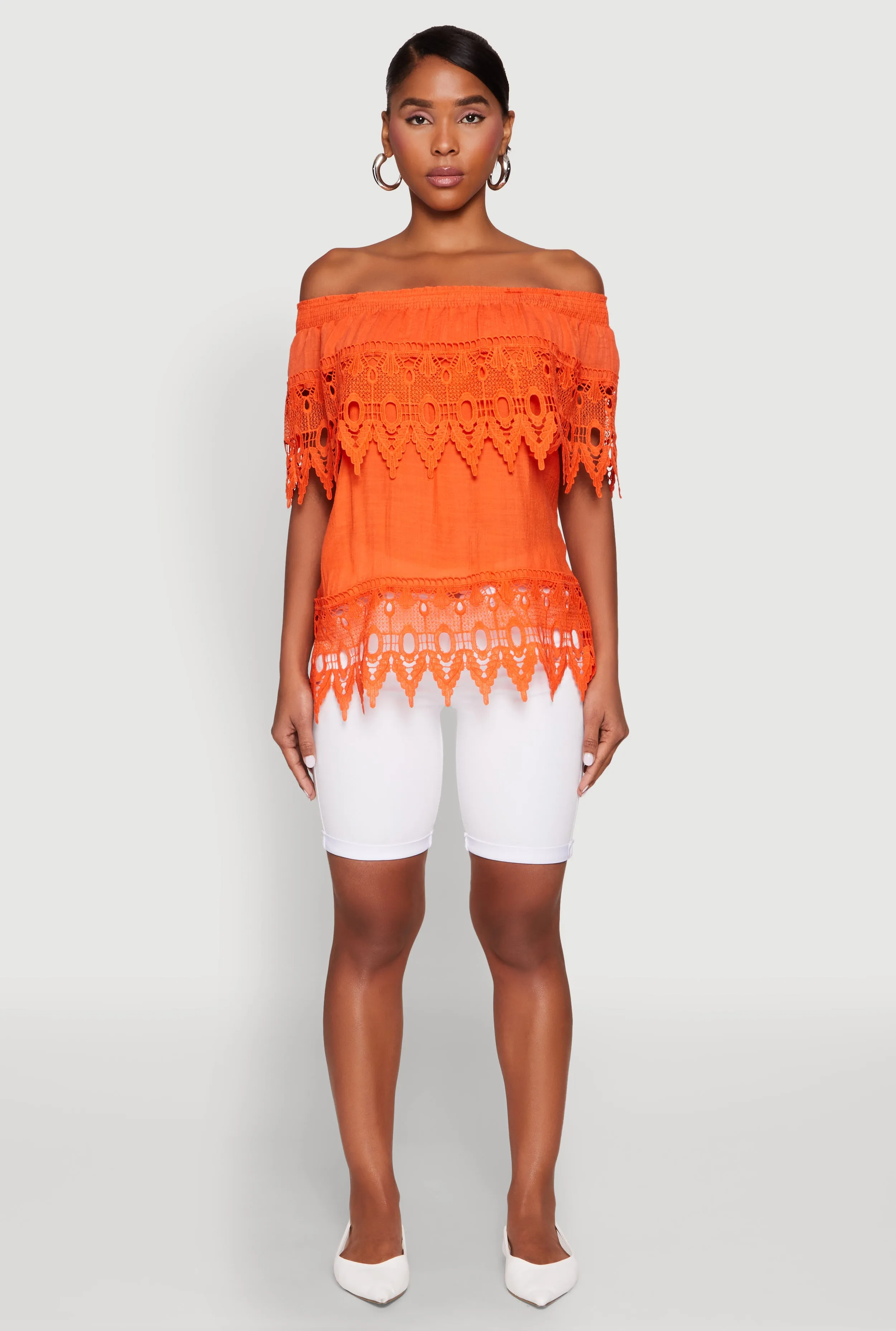 Lace Trim Off the Shoulder Blouse sold by Rainbow product image thumbnail 3