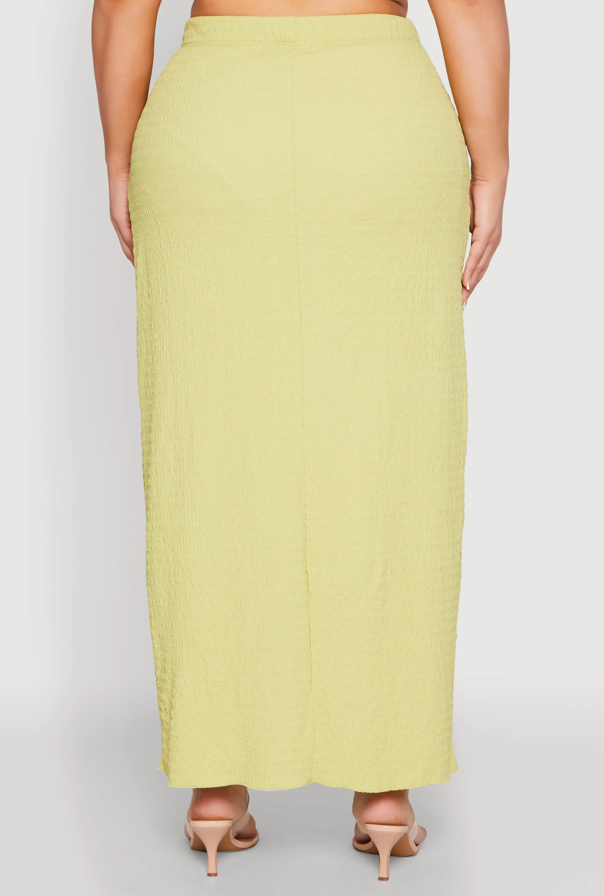 Plus Size Textured Knit High Waist Maxi Skirt sold by Rainbow product image thumbnail 5