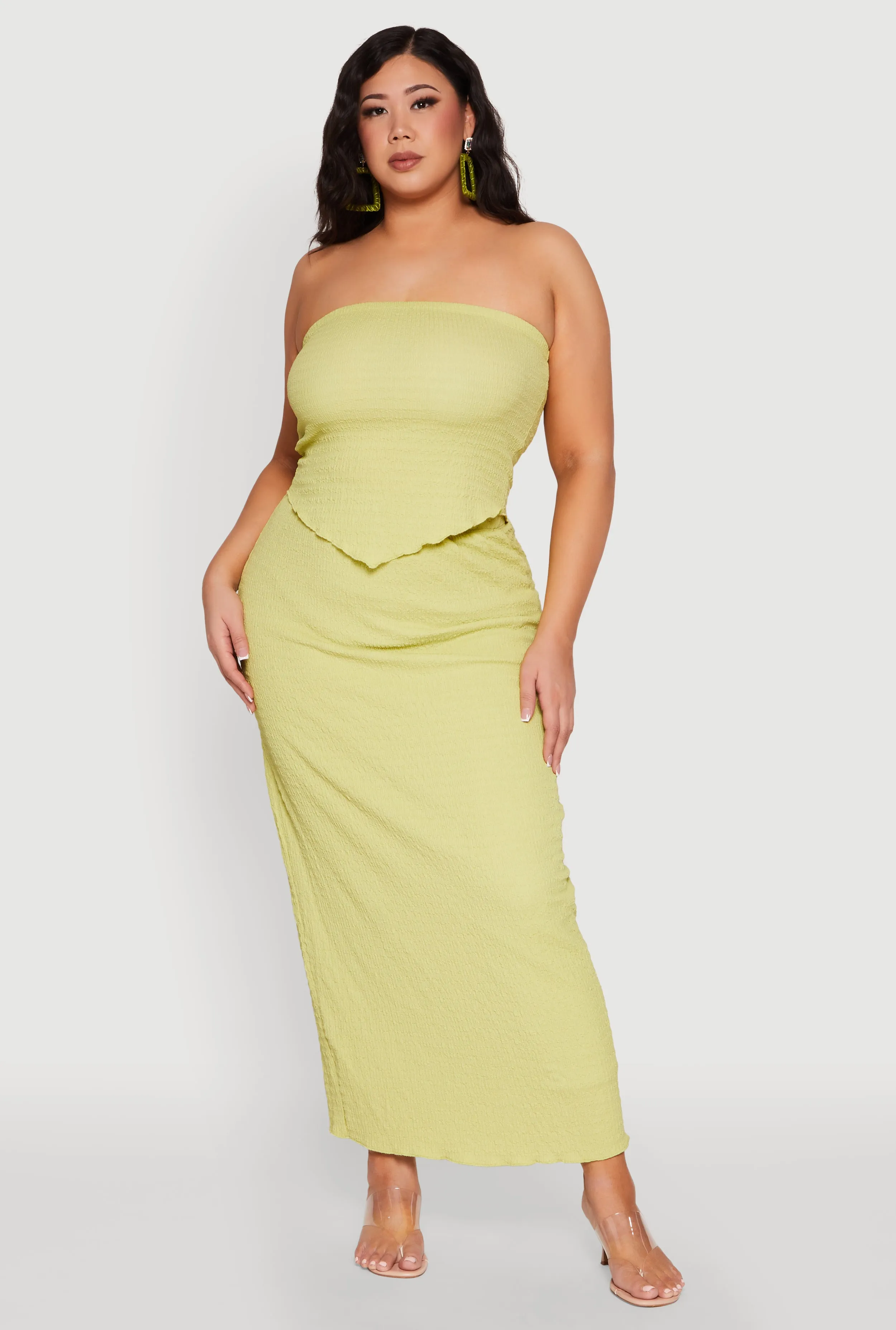 Plus Size Textured Knit High Waist Maxi Skirt sold by Rainbow product image thumbnail 2