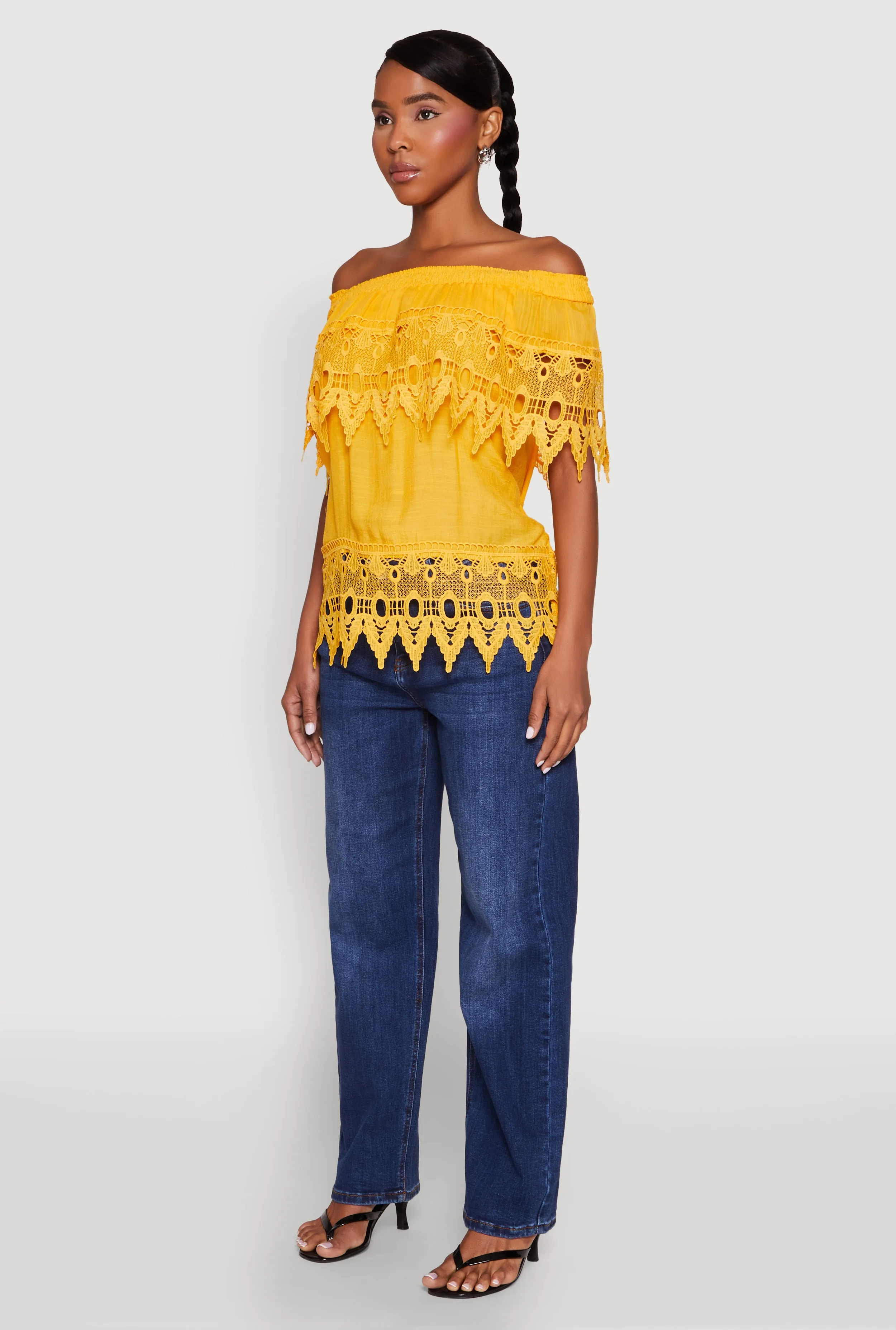 Lace Trim Off the Shoulder Blouse sold by Rainbow product image thumbnail 5