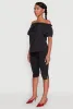 Tiered Sleeve Tie Front Off the Shoulder Top sold by Rainbow