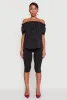 Tiered Sleeve Tie Front Off the Shoulder Top sold by Rainbow