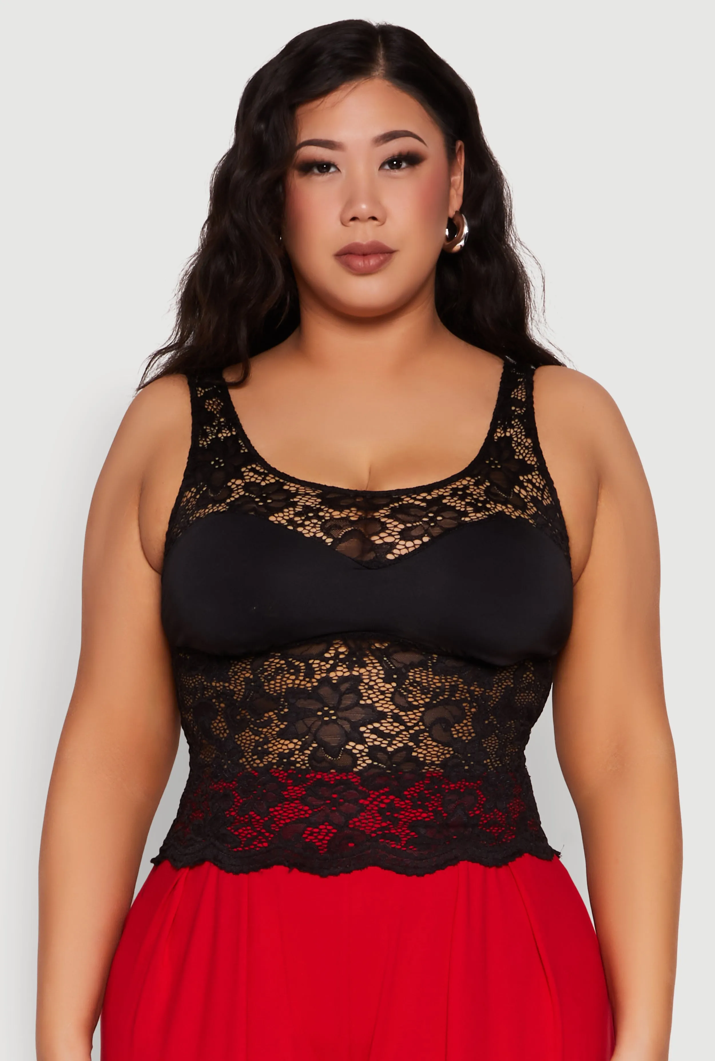 Plus Size Floral Lace Scoop Neck Tank Top sold by Rainbow product image thumbnail 2