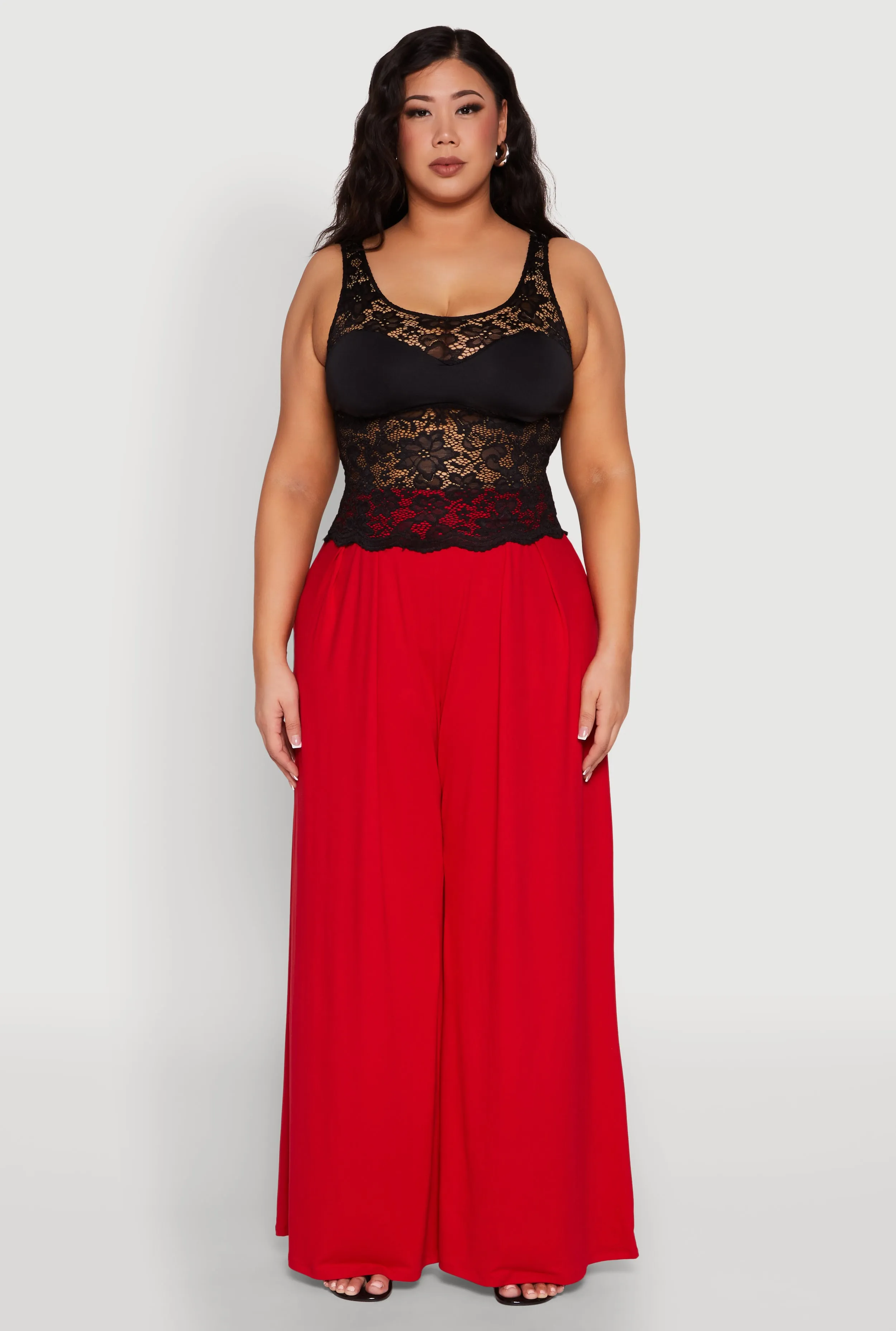 Plus Size Floral Lace Scoop Neck Tank Top sold by Rainbow product image thumbnail 3