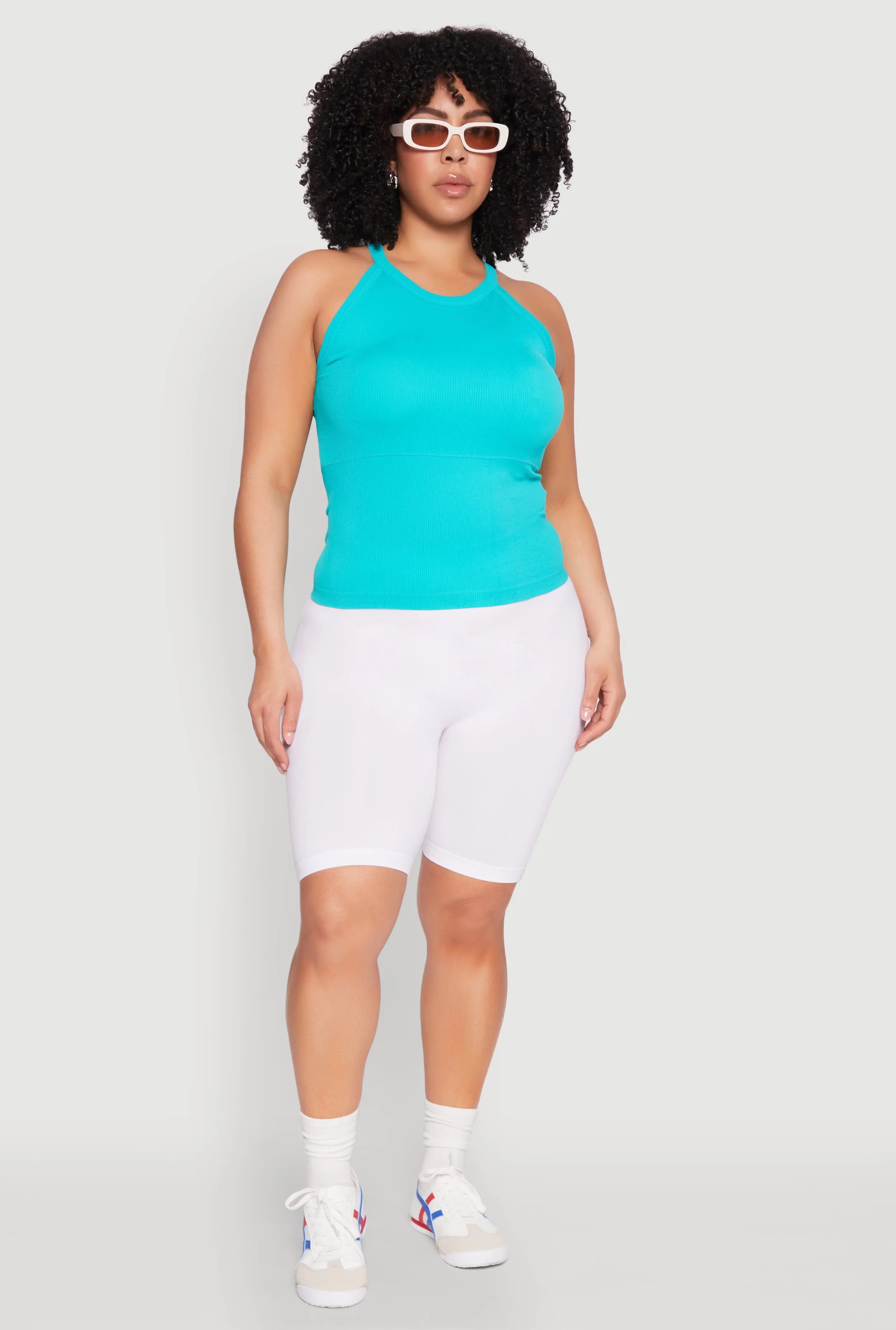 Plus Size Seamless High Neck Tank Top sold by Rainbow