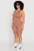 Plus Size Seamless Ribbed Notch Neck Tank Top sold by Rainbow