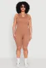 Plus Size Seamless Ribbed Notch Neck Tank Top sold by Rainbow