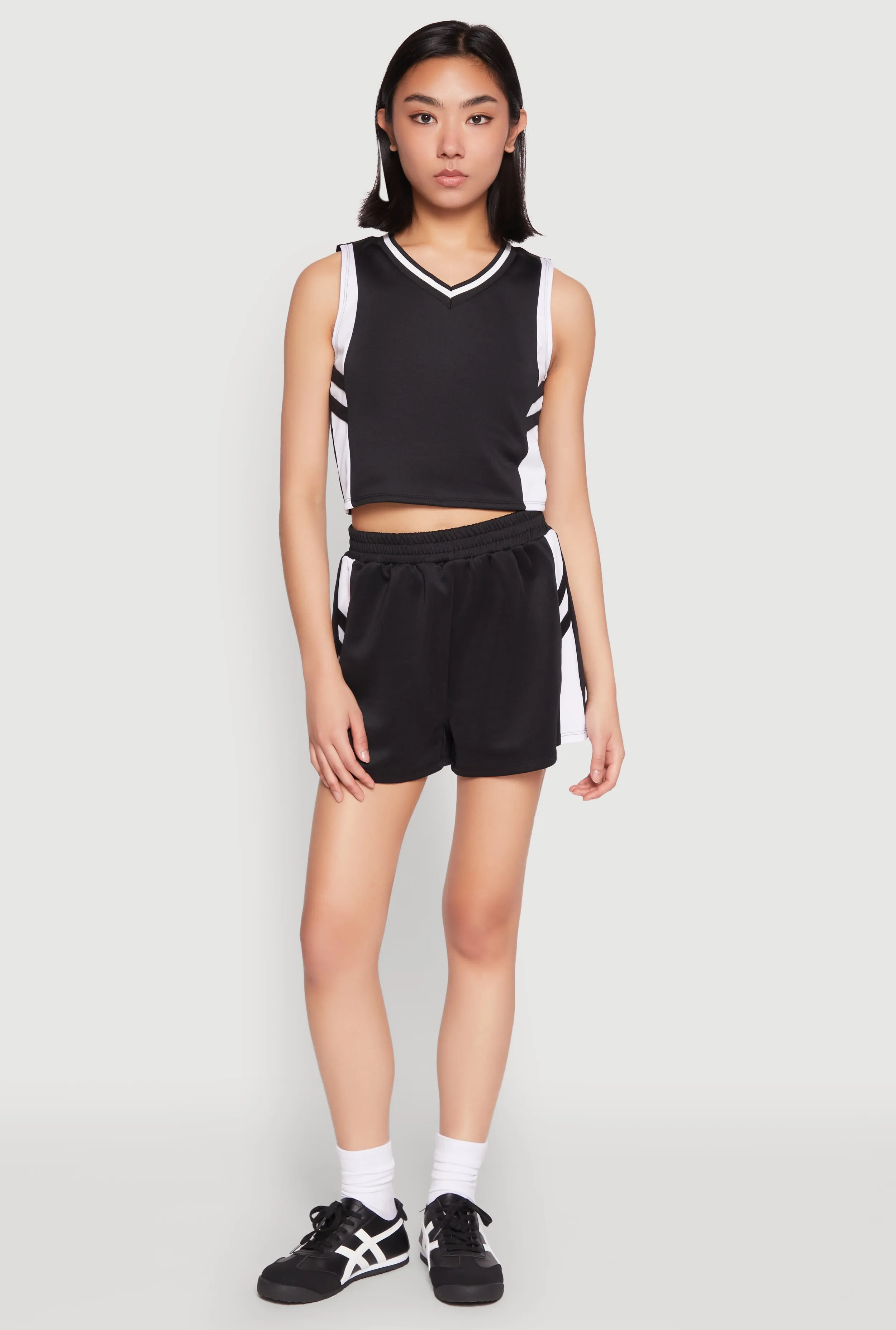 Varsity Stripe Contrast Trim Cropped Tank Top sold by Rainbow product image thumbnail 2